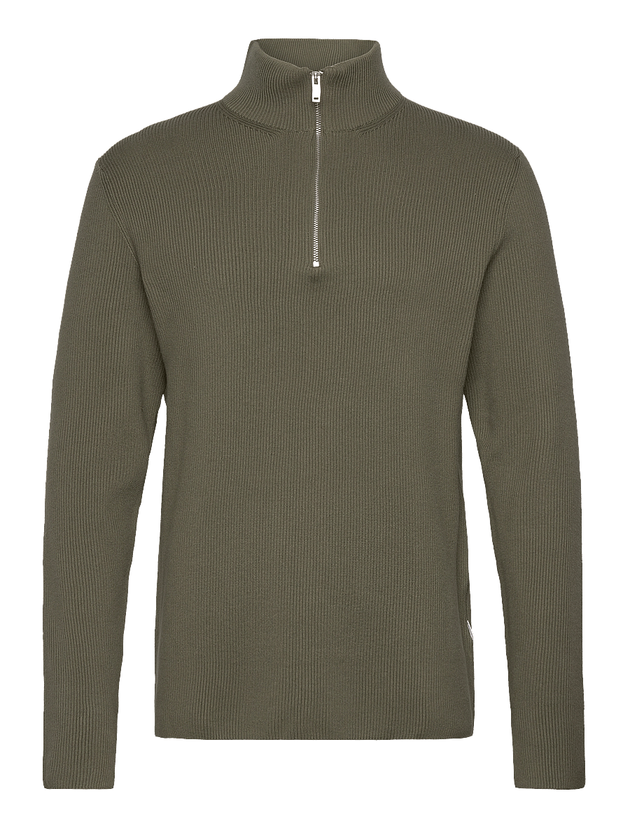 Lindbergh - Half zip rib knit - half zip-tröjor - army - 1