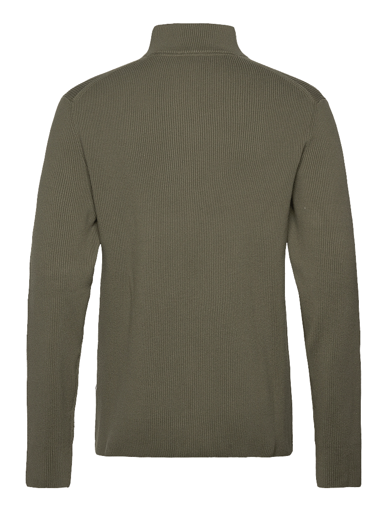 Lindbergh - Half zip rib knit - half zip jumpers - army - 2
