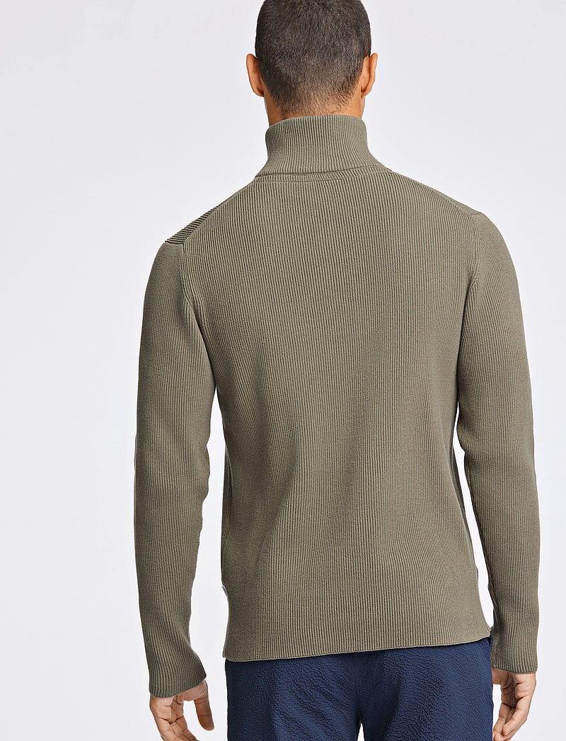 Lindbergh - Half zip rib knit - half zip jumpers - army - 3