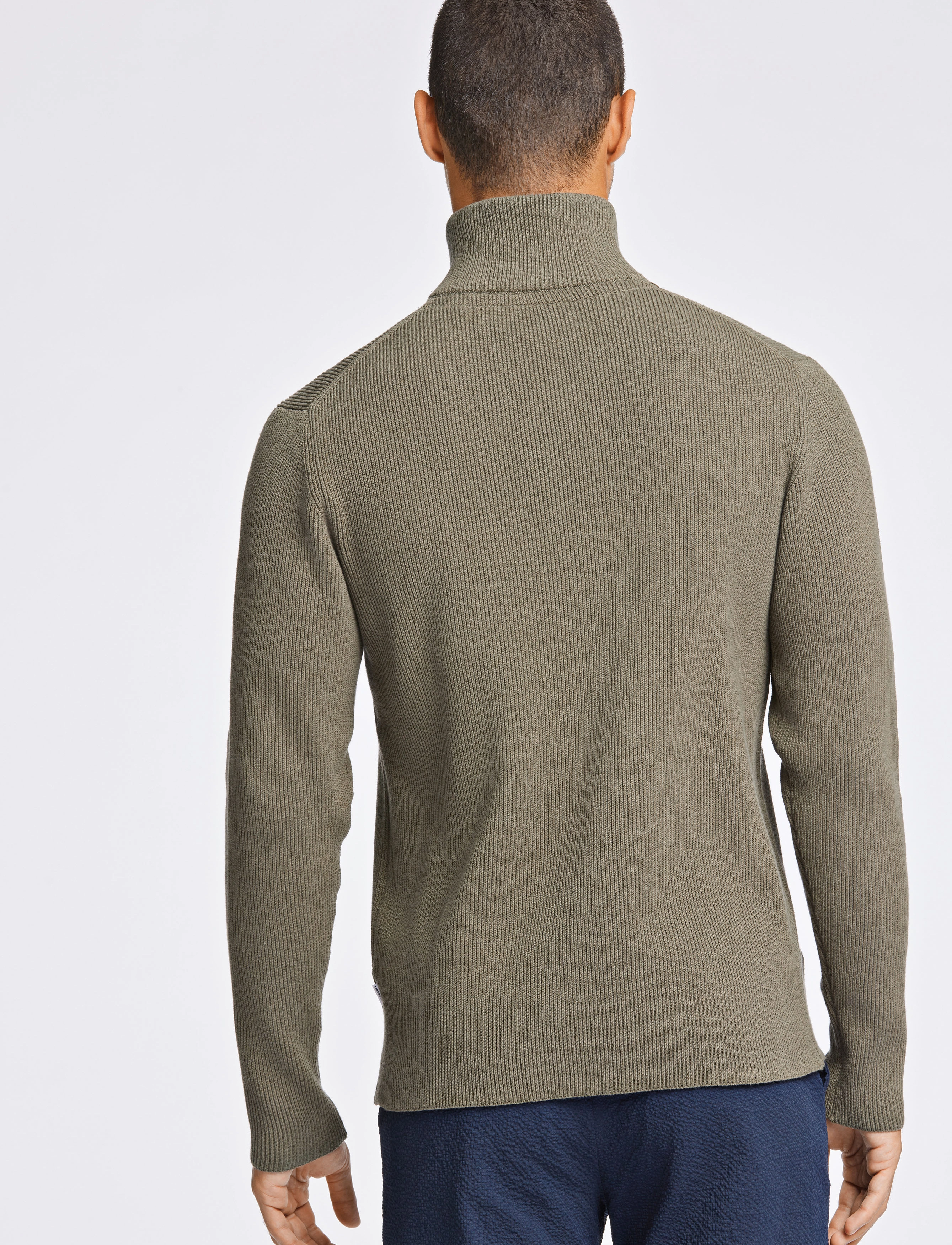 Lindbergh - Half zip rib knit - half zip-tröjor - army - 3