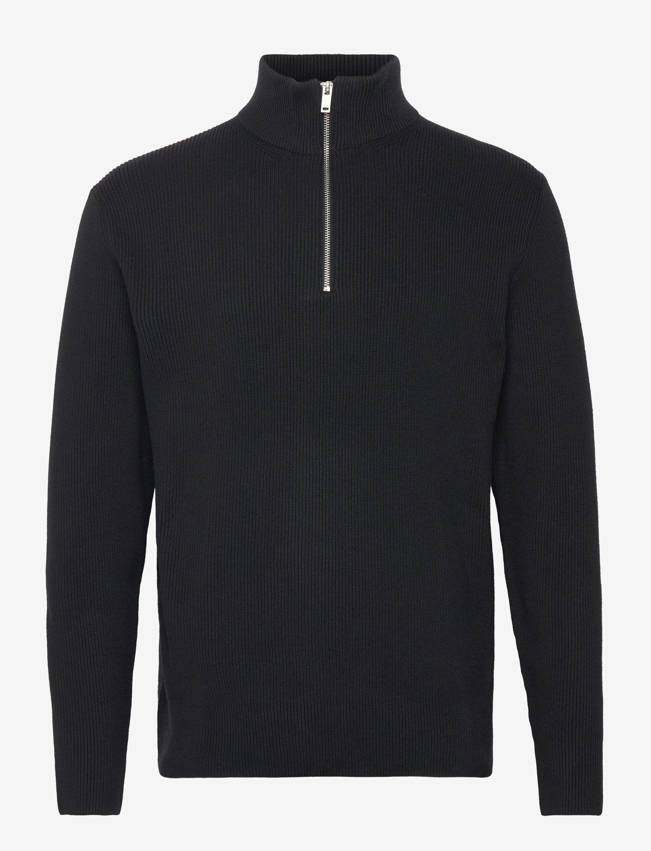 Lindbergh - Half zip rib knit - efterårstøj - black - 1