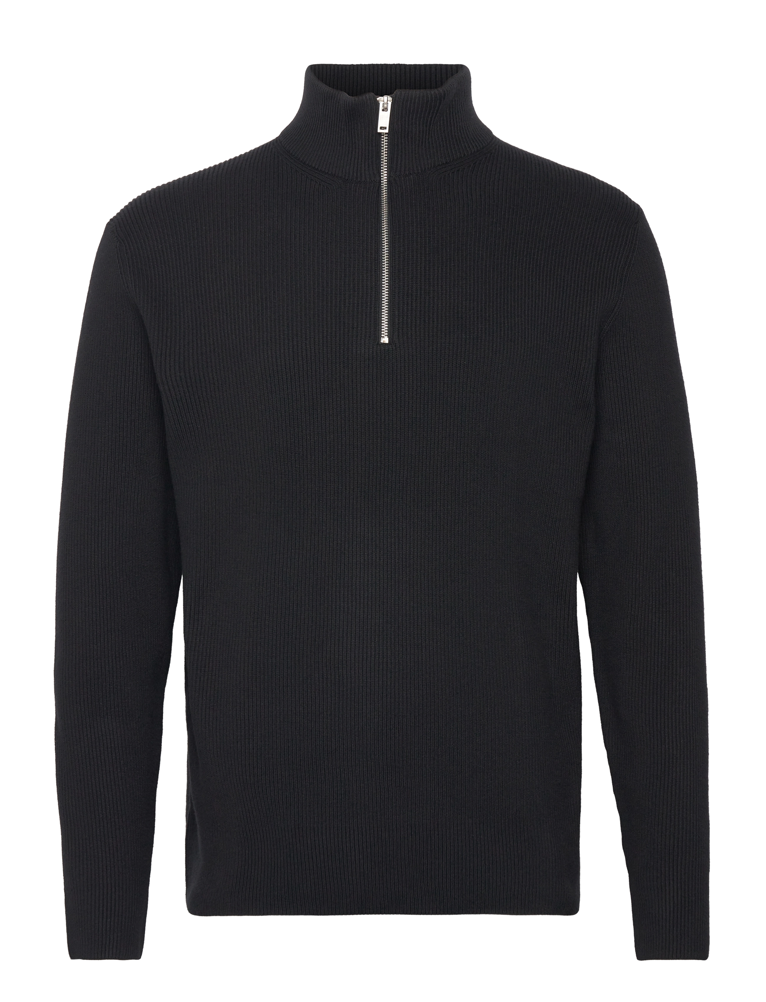 Lindbergh - Half zip rib knit - half zip-tröjor - black - 1
