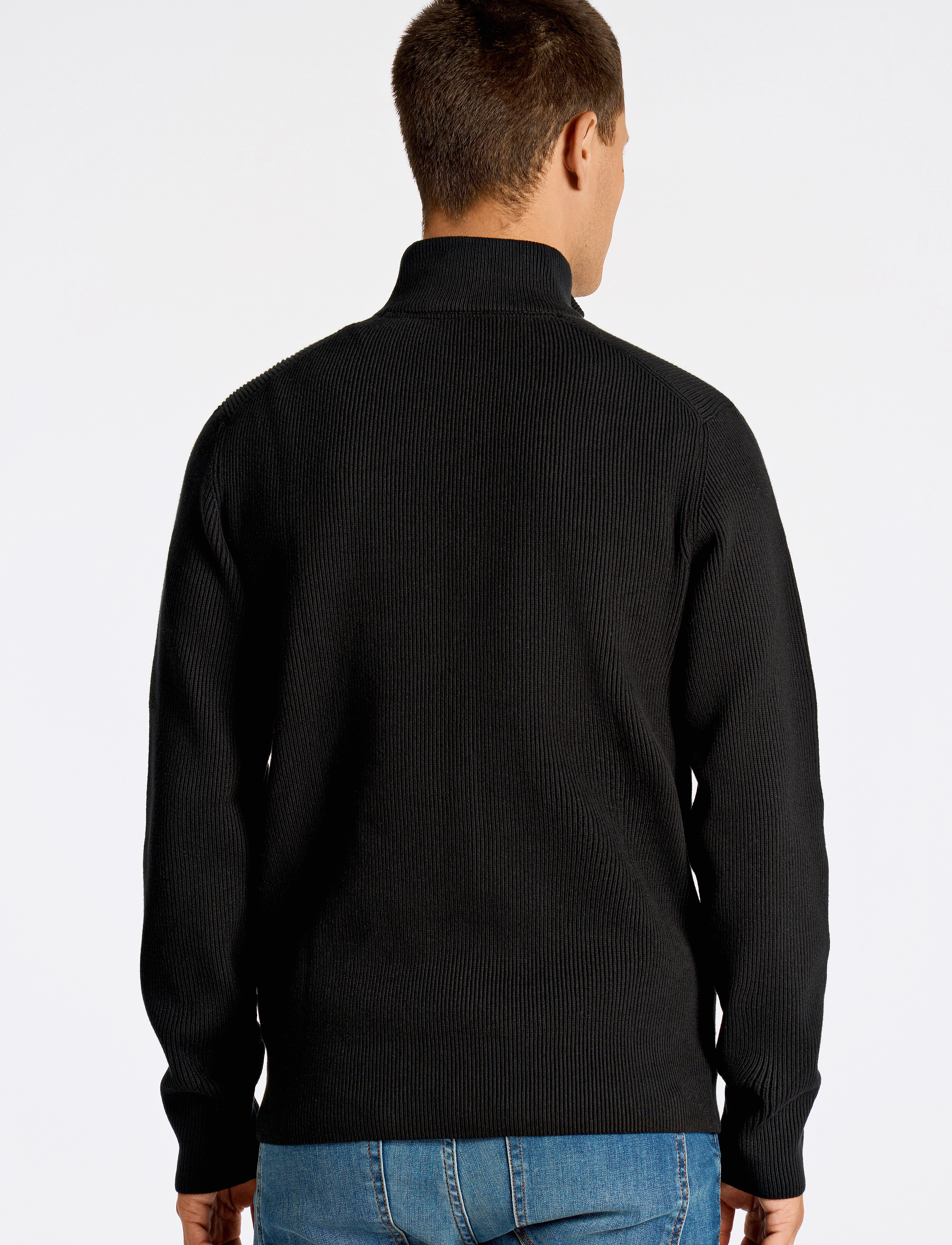 Lindbergh - Half zip rib knit - half zip-tröjor - black - 3
