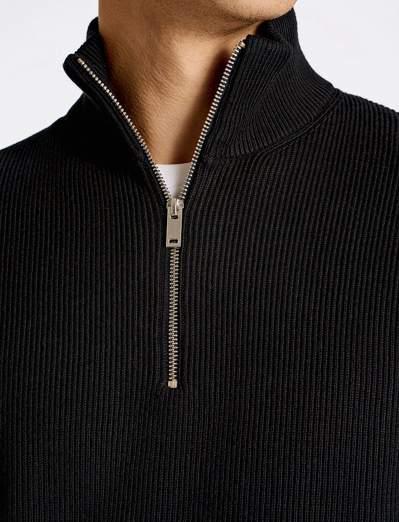 Lindbergh - Half zip rib knit - pullover mit halbem reißverschluss - black - 5