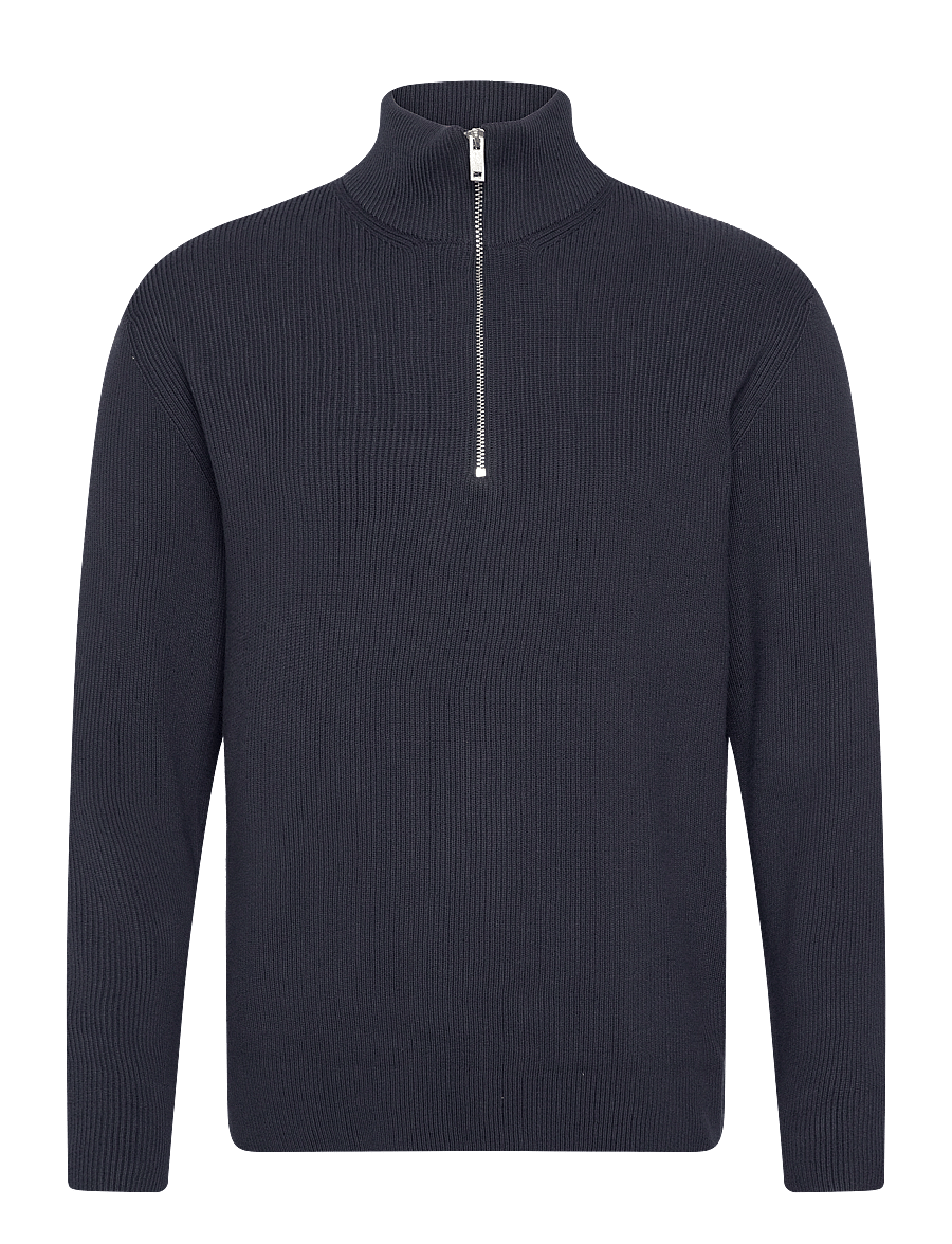 Lindbergh - Half zip rib knit - half zip-tröjor - navy - 1