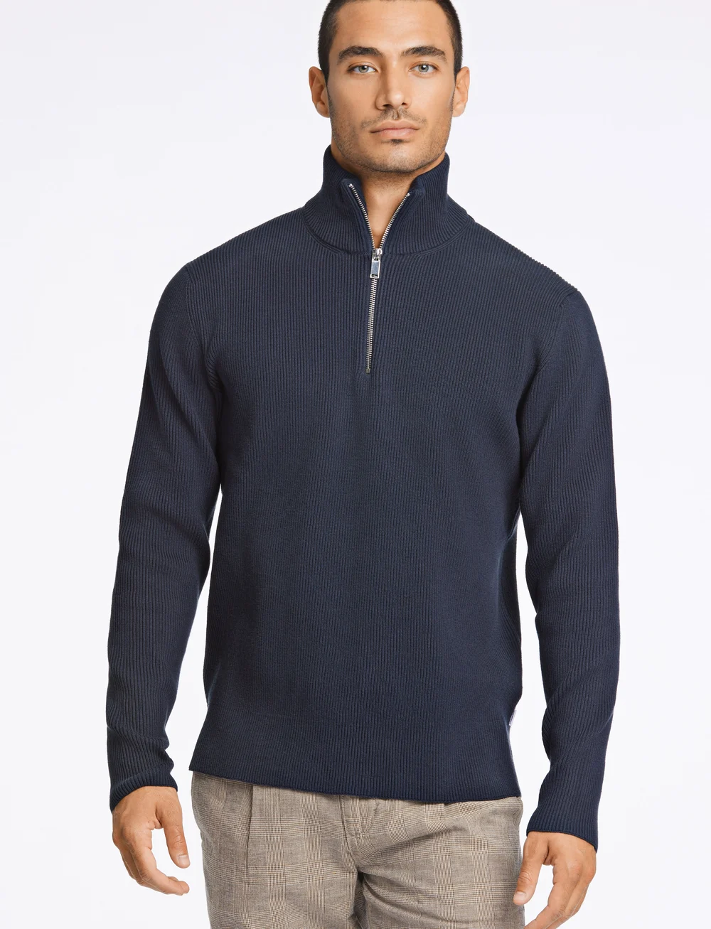 Lindbergh - Half zip rib knit - halfzip strik - navy - 0