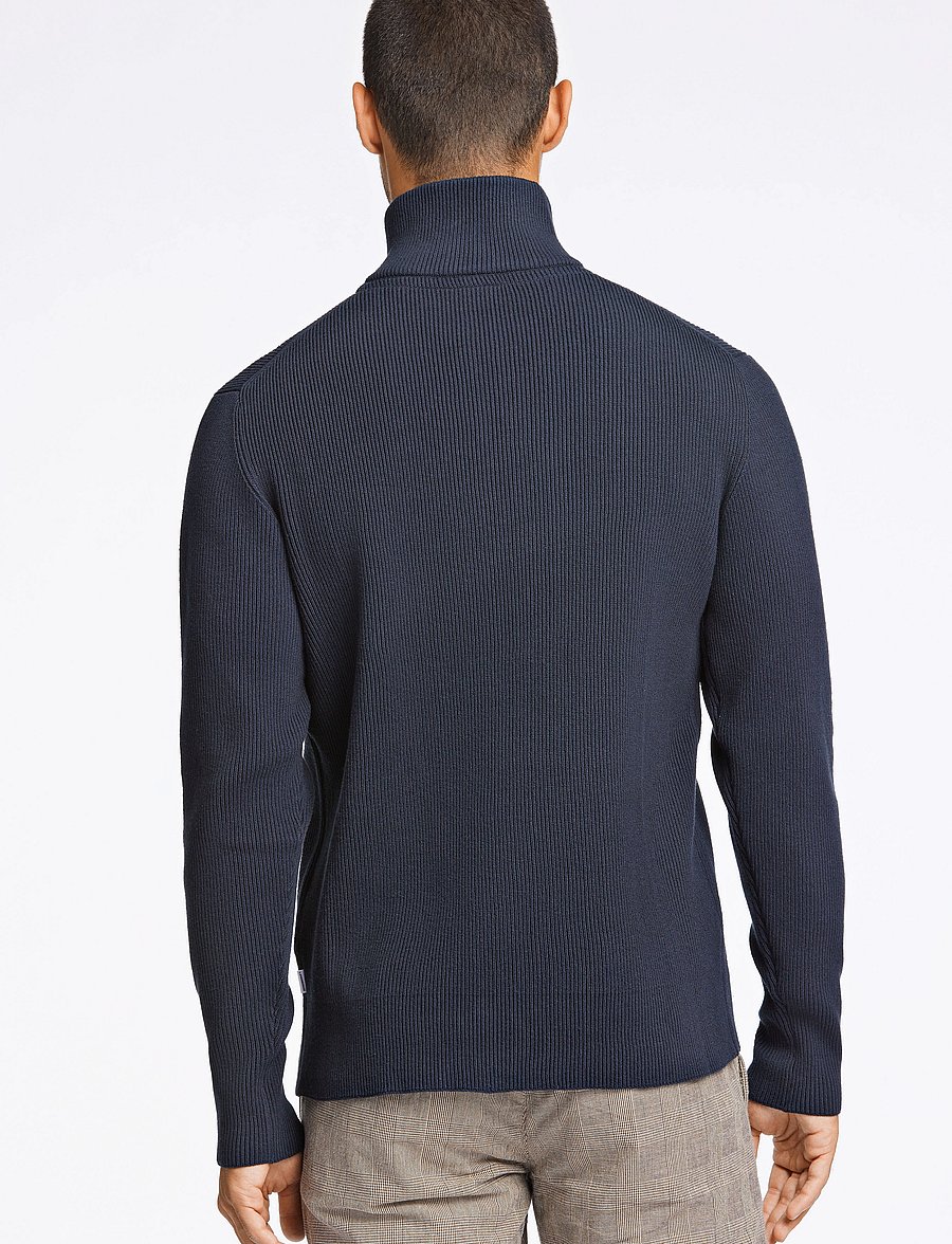 Lindbergh - Half zip rib knit - half zip-tröjor - navy - 3