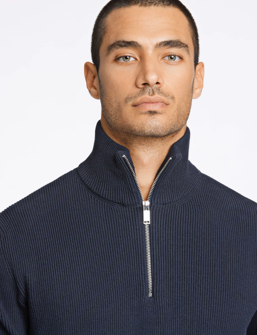 Lindbergh - Half zip rib knit - halfzip strik - navy - 5