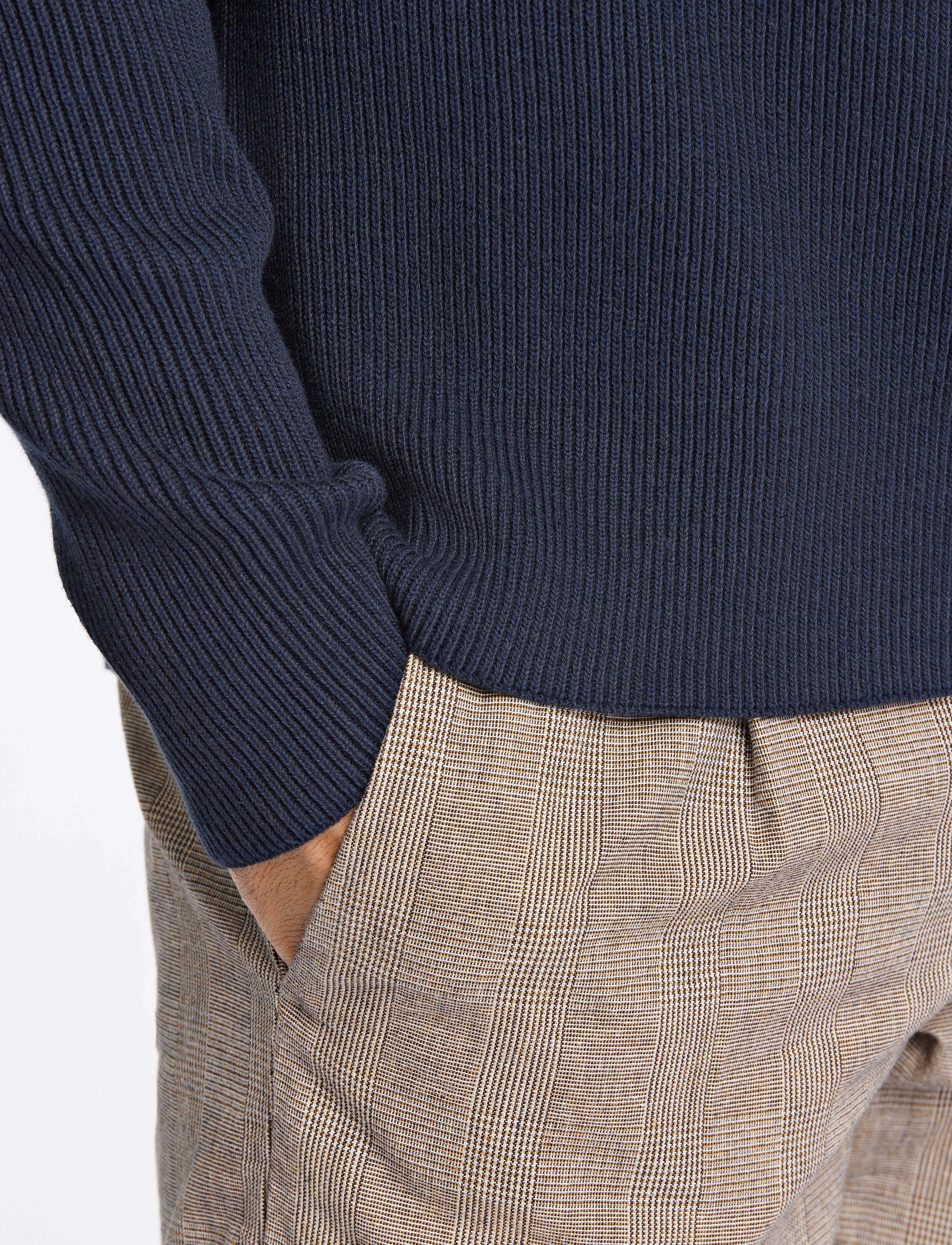 Lindbergh - Half zip rib knit - mænd - navy - 4