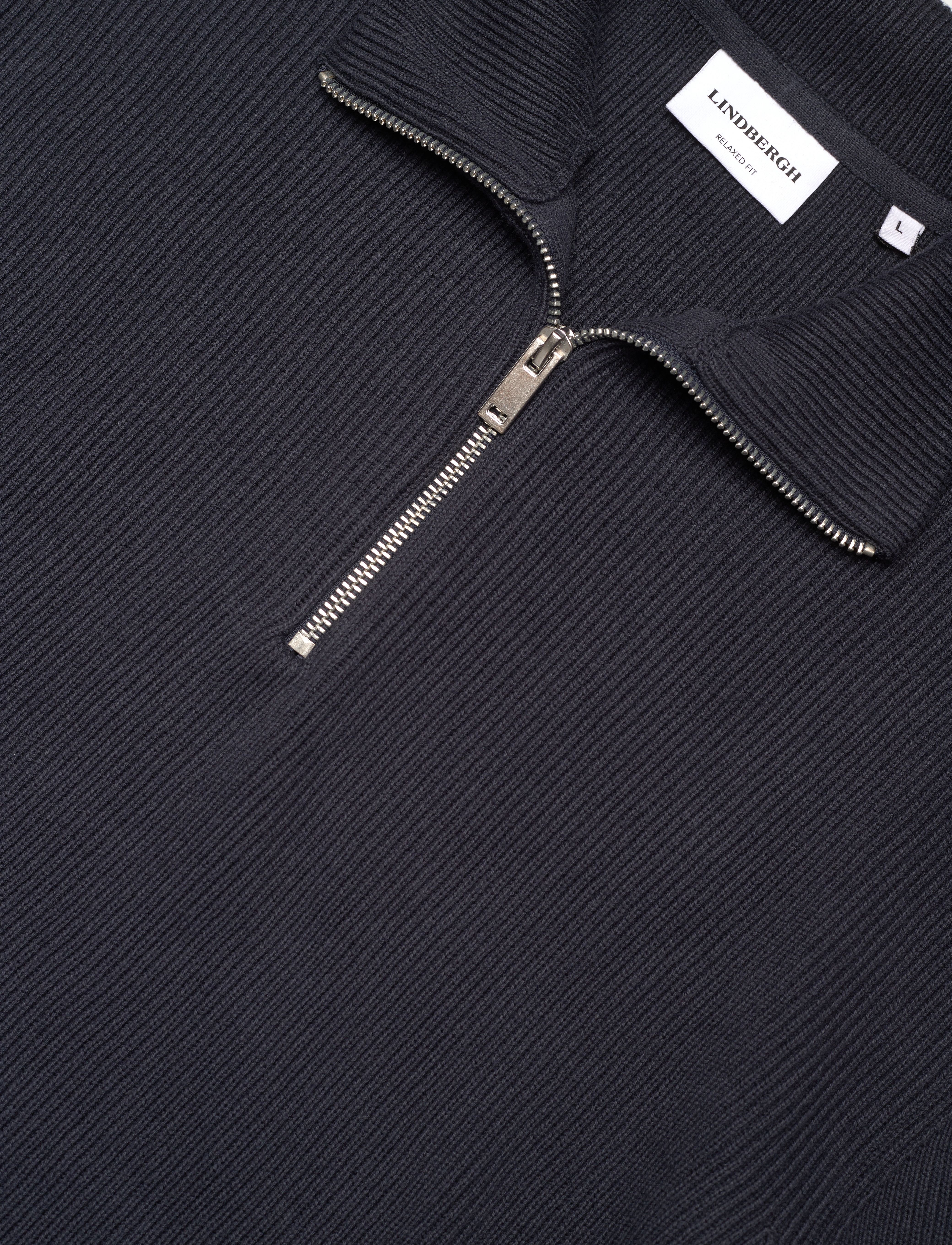 Lindbergh - Half zip rib knit - mænd - navy - 3