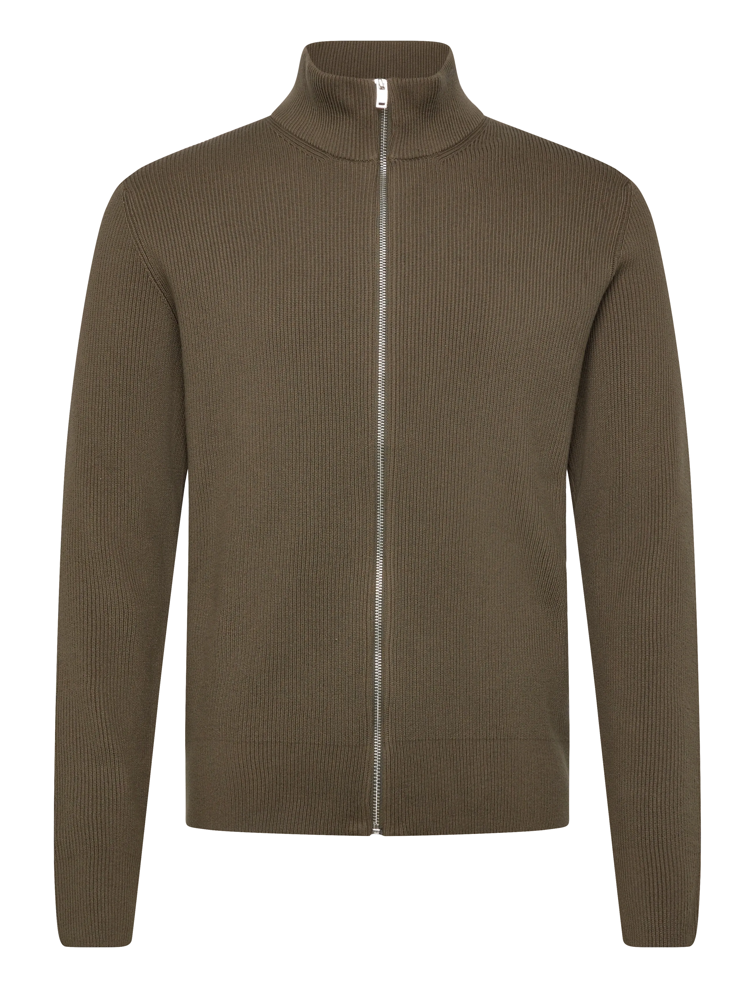 Knitted zip cardigan - ARMY