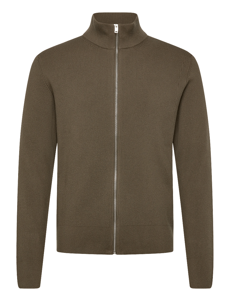 Lindbergh - Knitted zip cardigan - renndar peysur - army - 0