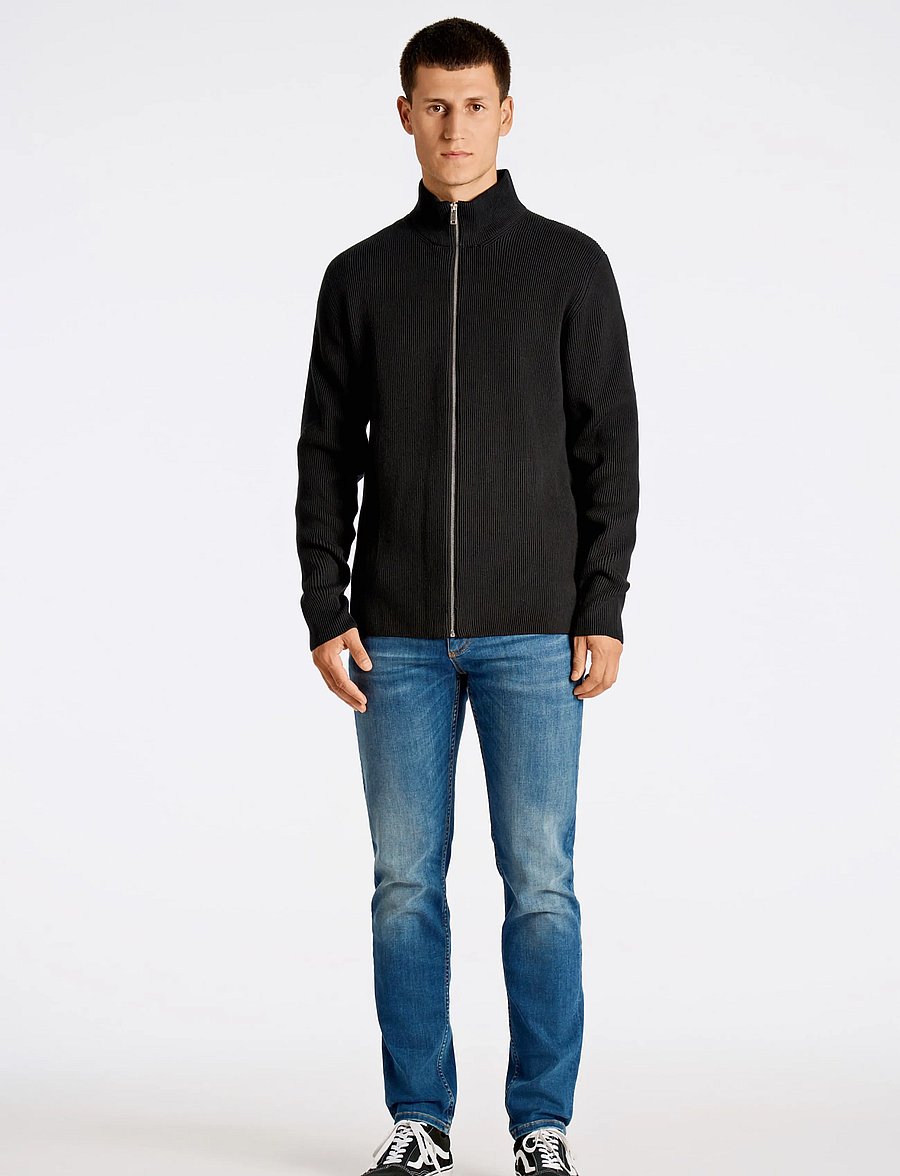 Lindbergh - Knitted zip cardigan - pullover mit durchgehendem reißverschluss - black - 0