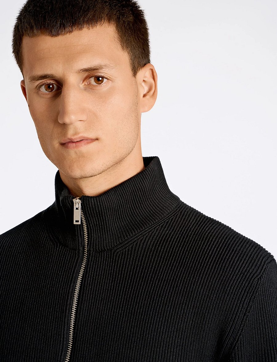 Lindbergh - Knitted zip cardigan - pullover mit durchgehendem reißverschluss - black - 5