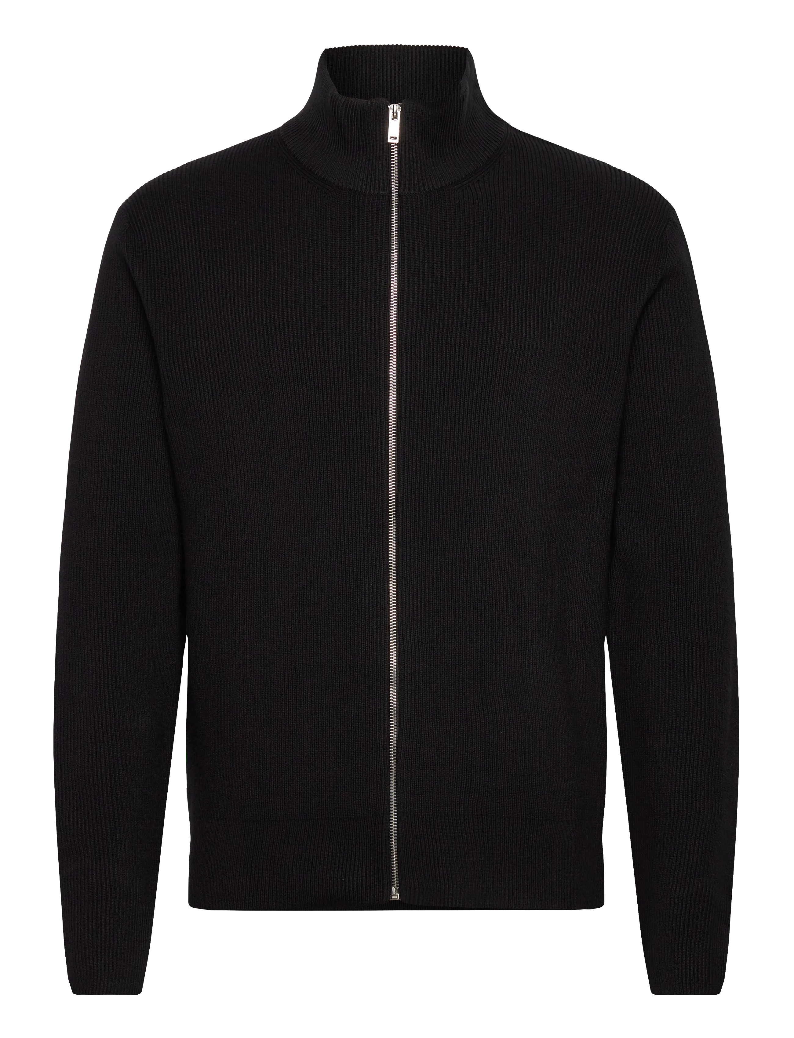 Knitted zip cardigan - BLACK