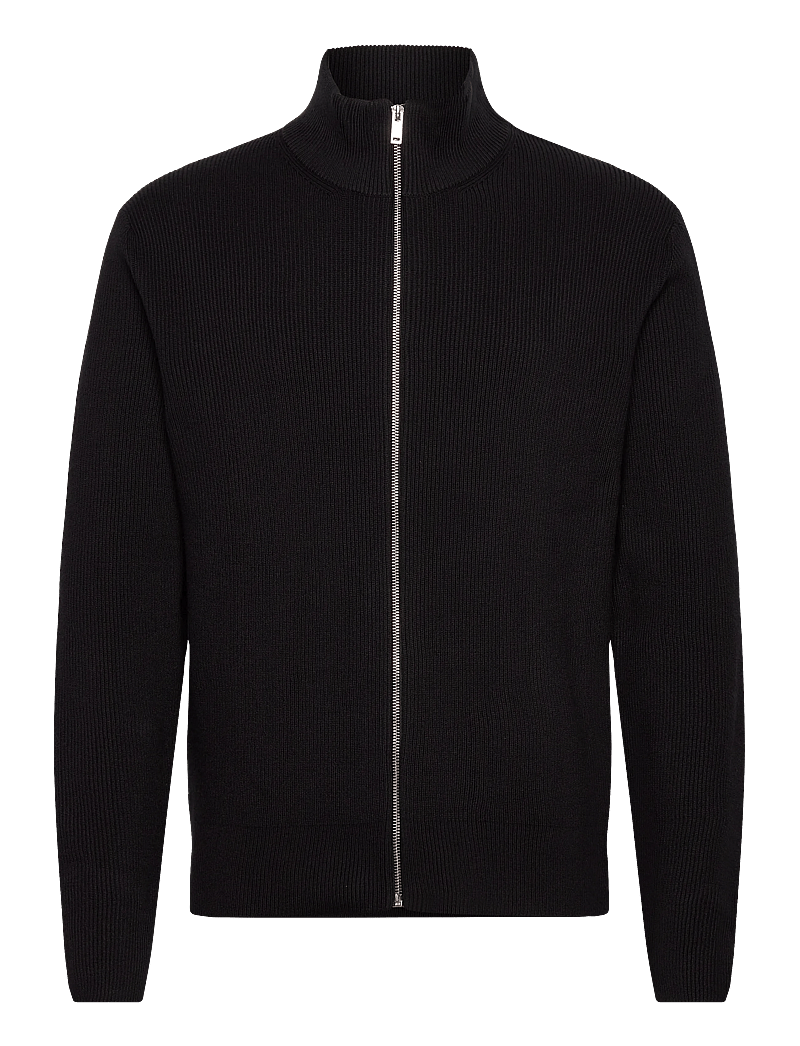 Lindbergh - Knitted zip cardigan - swetry rozpinane na zamek - black - 0