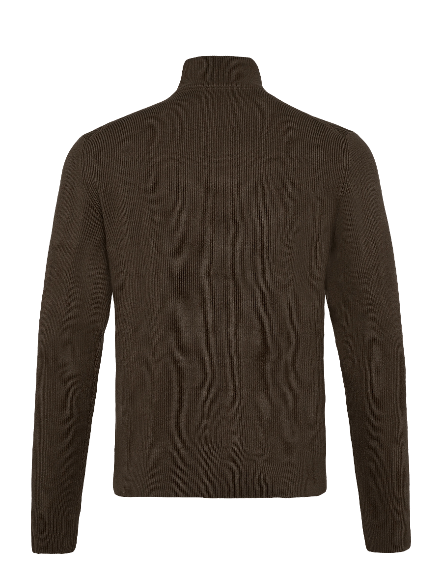 Lindbergh - Knitted zip cardigan - full zip jumpers - dk brown - 1