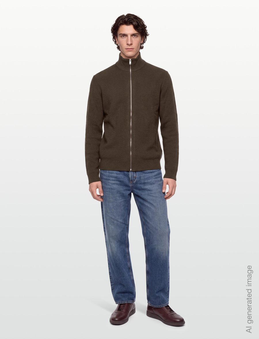 Lindbergh - Knitted zip cardigan - lukuga džemprid - dk brown - 0