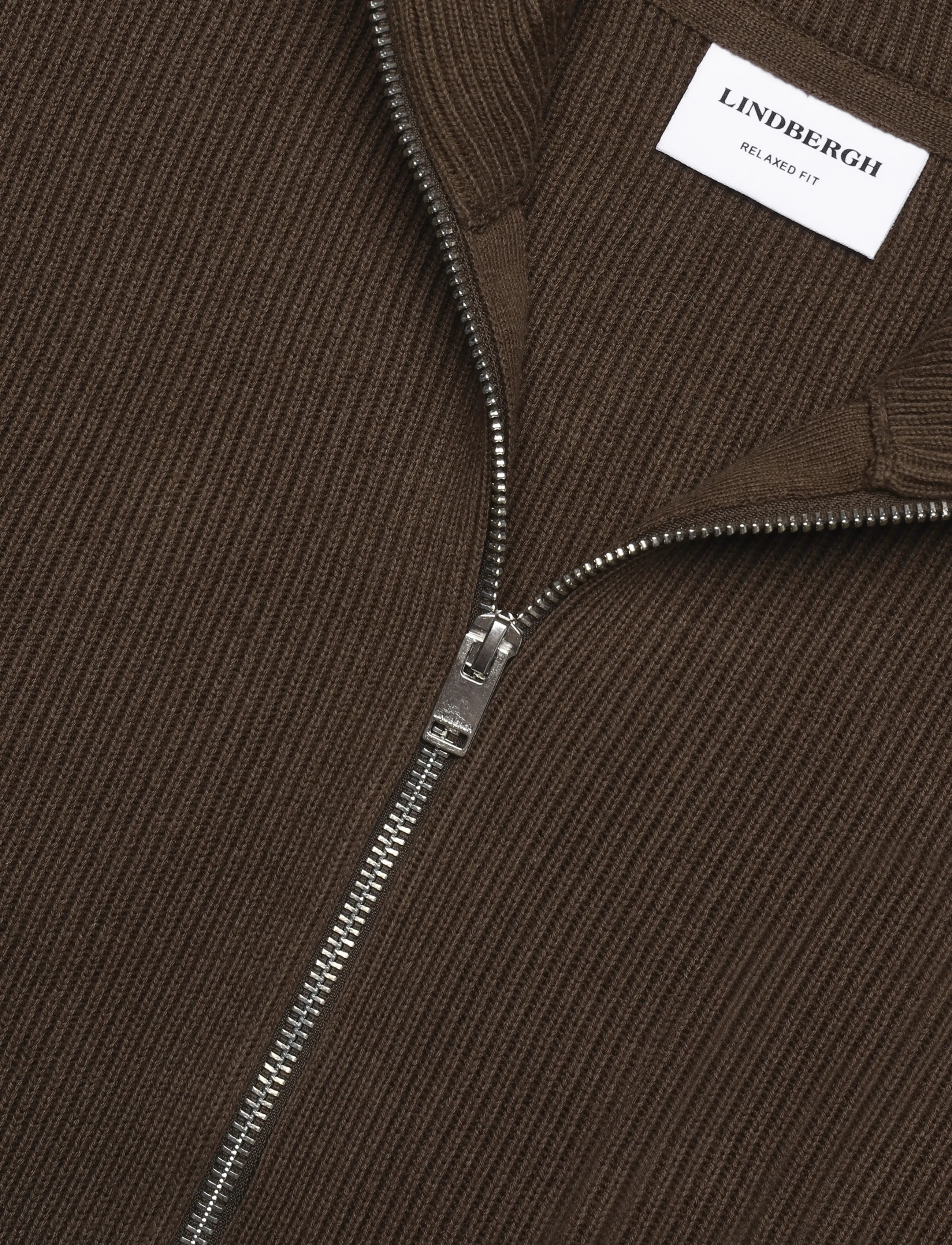 Lindbergh - Knitted zip cardigan - full zip jumpers - dk brown - 2
