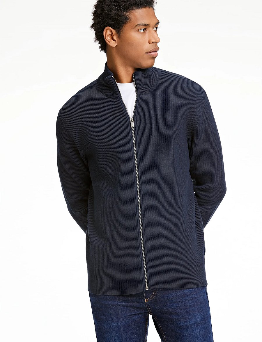 Lindbergh - Knitted zip cardigan - pullover mit durchgehendem reißverschluss - navy - 2
