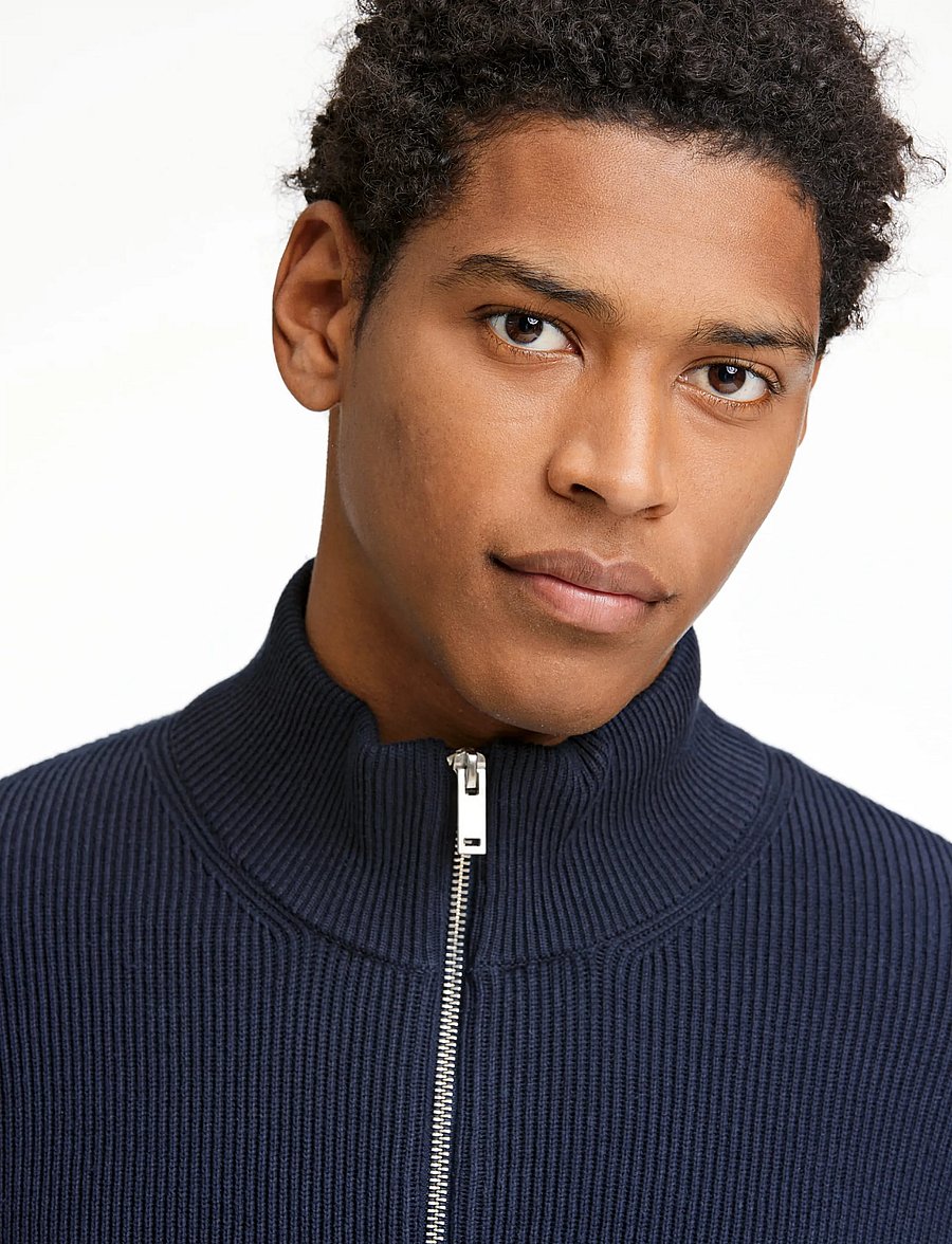 Lindbergh - Knitted zip cardigan - pullover mit durchgehendem reißverschluss - navy - 4