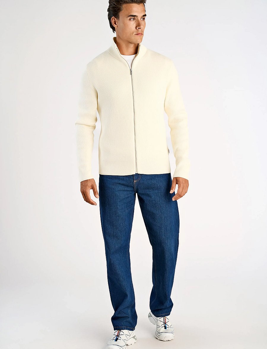 Lindbergh - Knitted zip cardigan - pullover mit durchgehendem reißverschluss - pearl white - 0