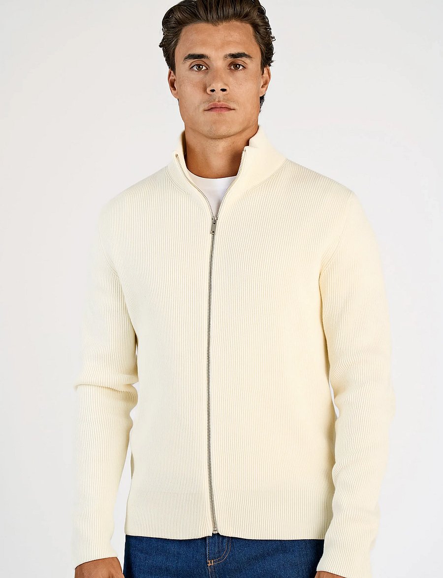 Lindbergh - Knitted zip cardigan - pullover mit durchgehendem reißverschluss - pearl white - 3