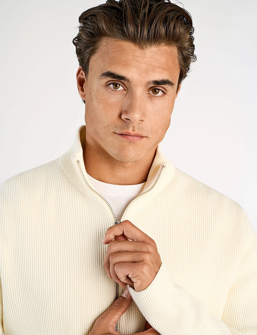 Lindbergh - Knitted zip cardigan - pullover mit durchgehendem reißverschluss - pearl white - 5