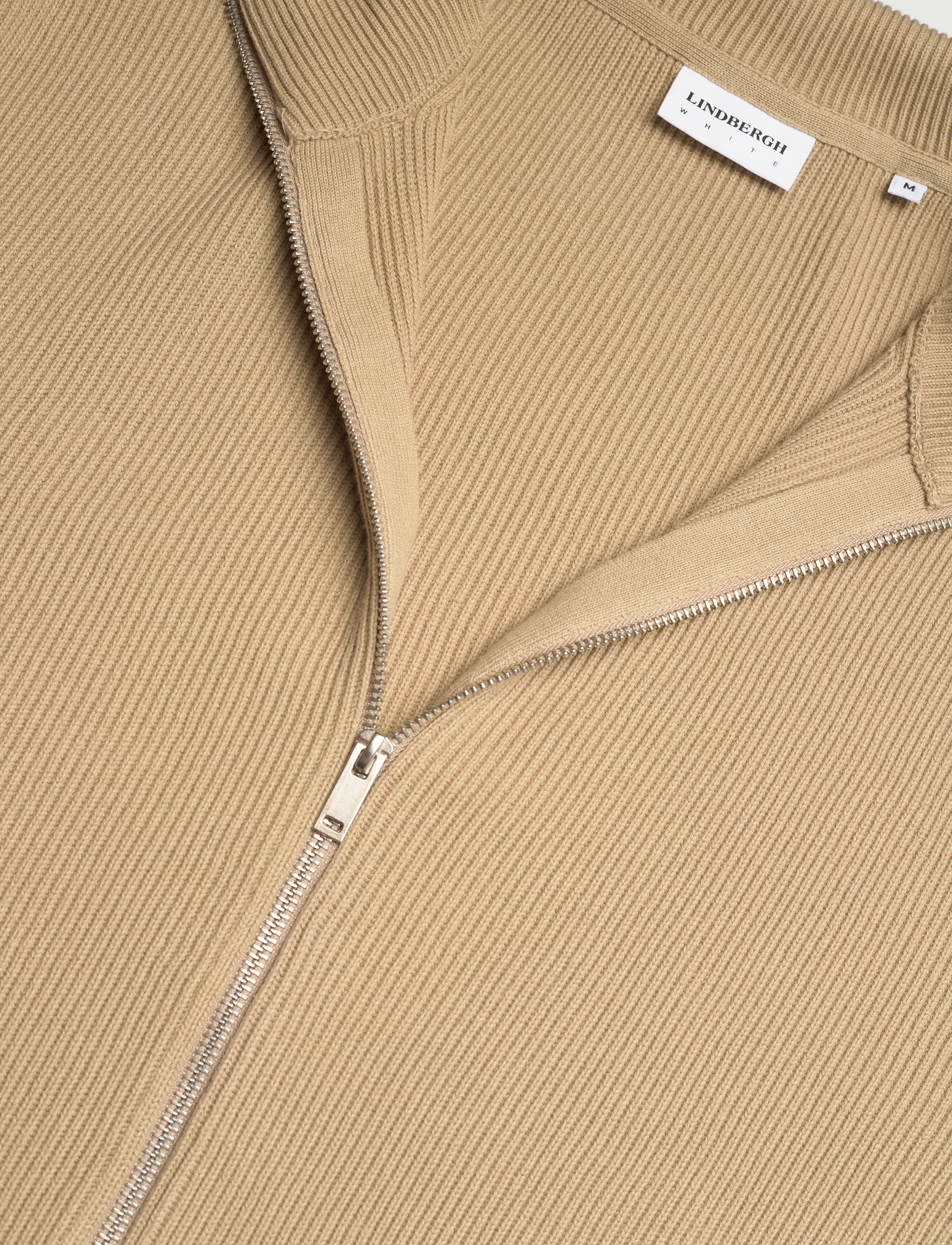 Lindbergh - Knitted zip cardigan - full zip jumpers - stone - 2
