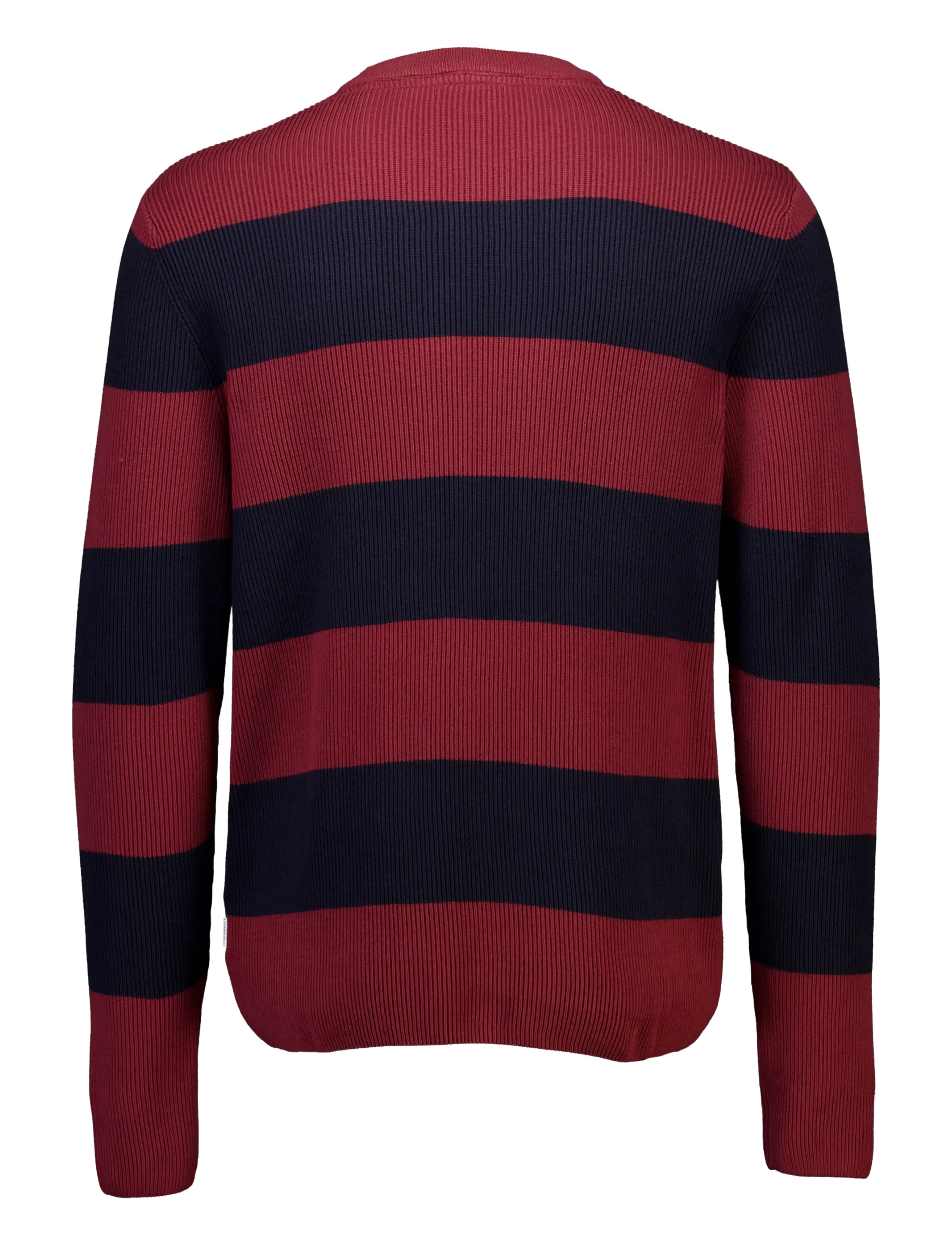 Lindbergh - Rib knitted block stripe o-neck kni - rund hals - lt burgundy - 2