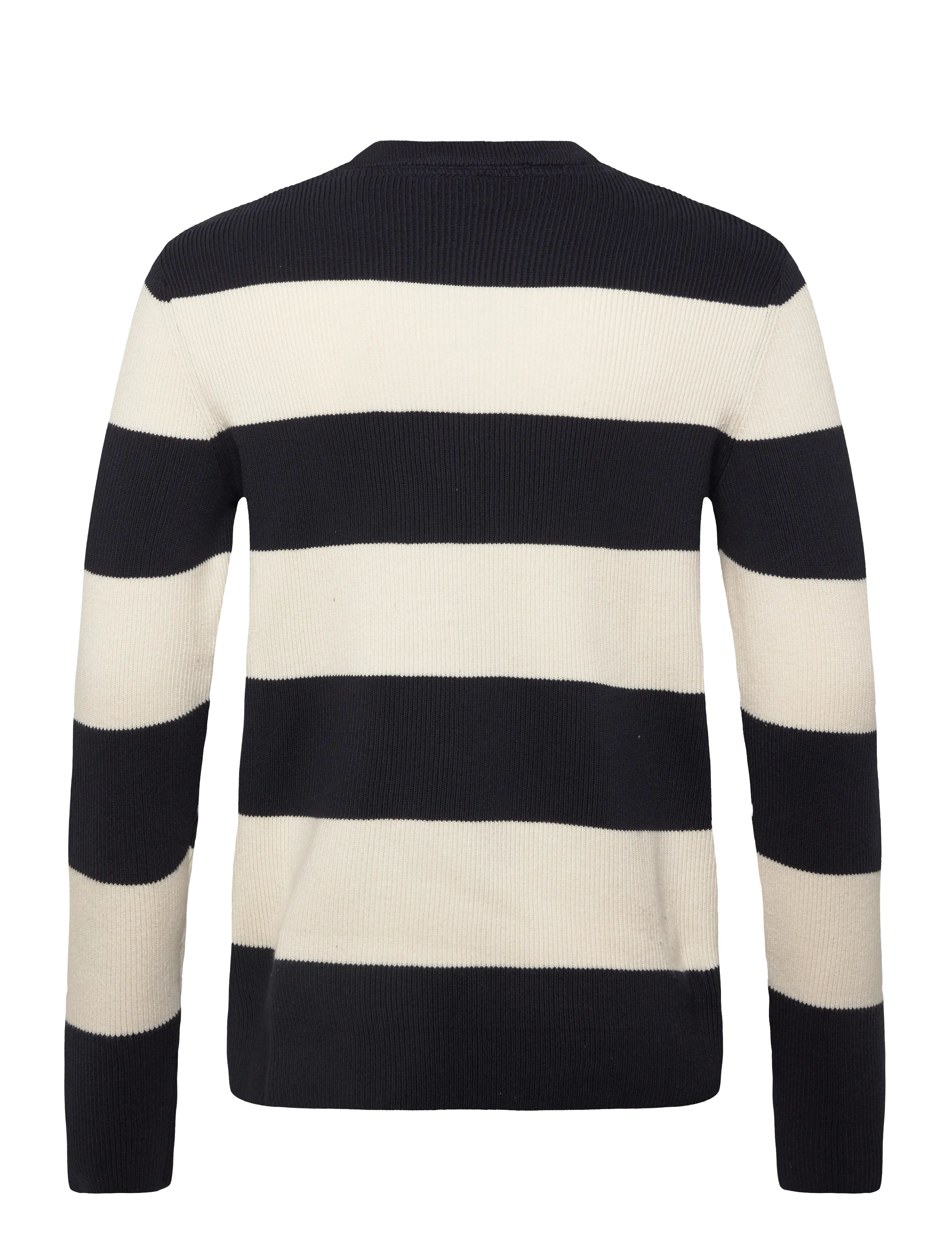 Lindbergh - Rib knitted block stripe o-neck kni - megztiniai su apvalia apykakle - navy - 2