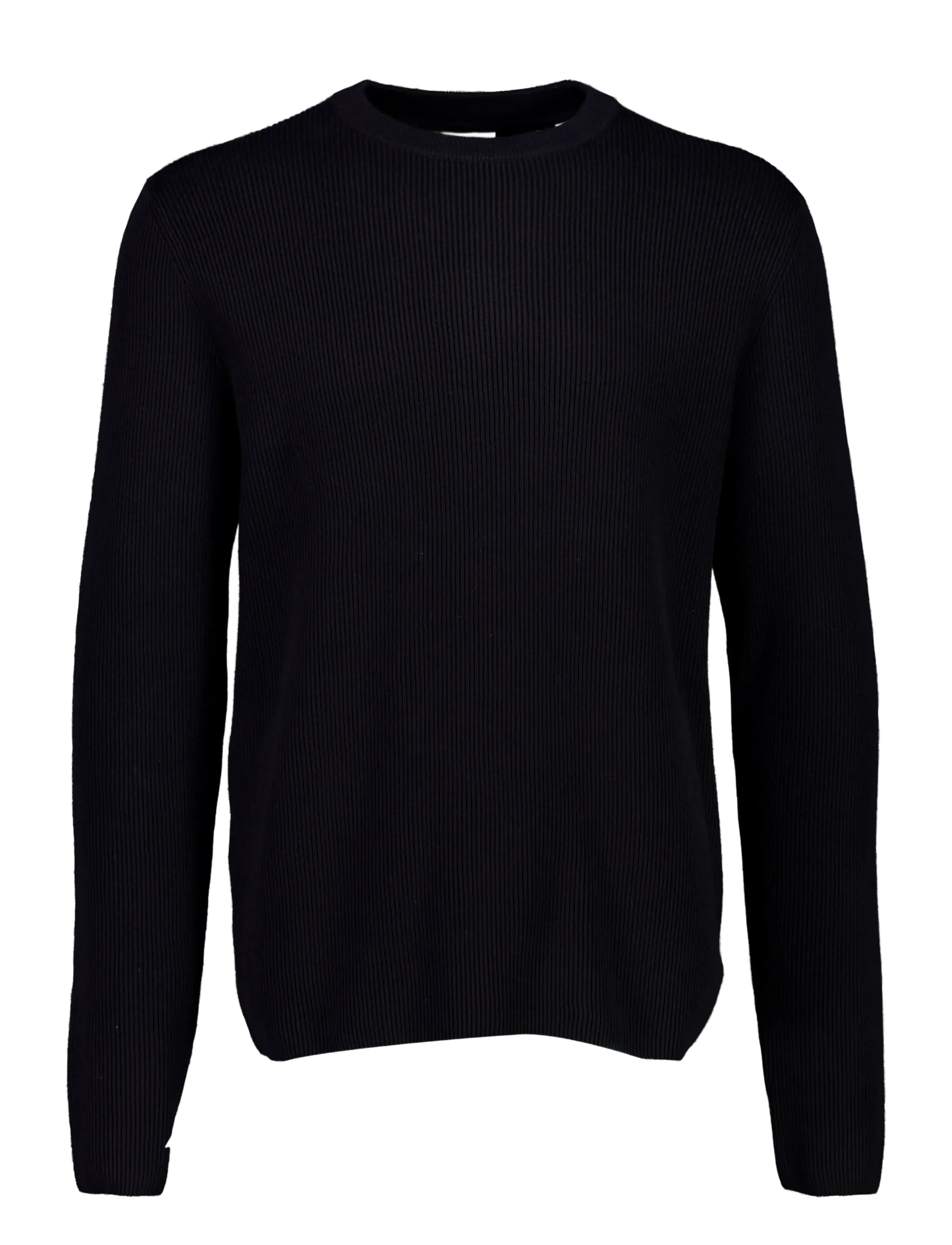 Lindbergh Rib knitted o-neck knit - Rund hals - BLACK / black