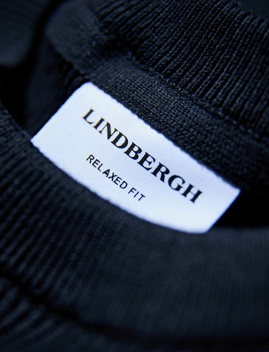 Lindbergh - Rib knitted o-neck knit - rundhalsad - black - 4