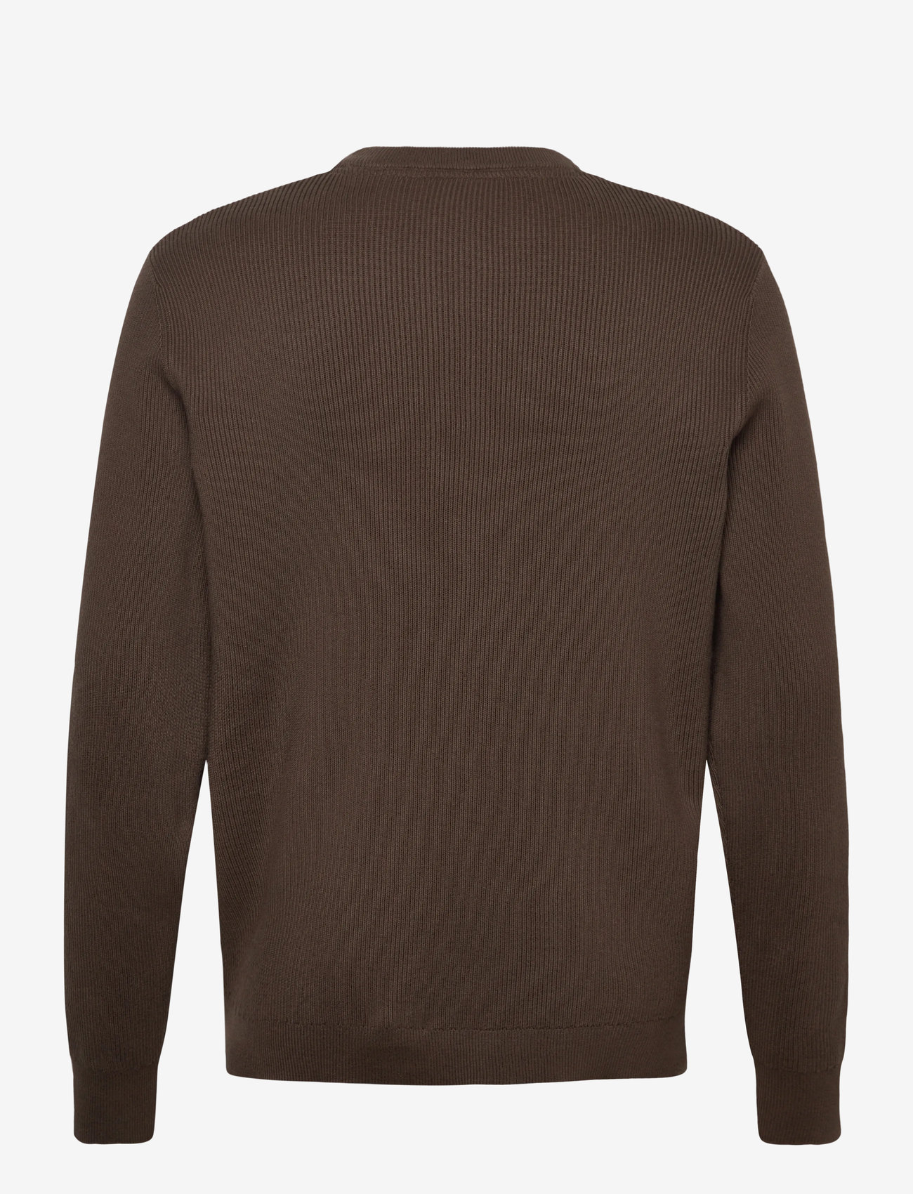 Lindbergh - Rib knitted o-neck knit - rund hals - brown - 1