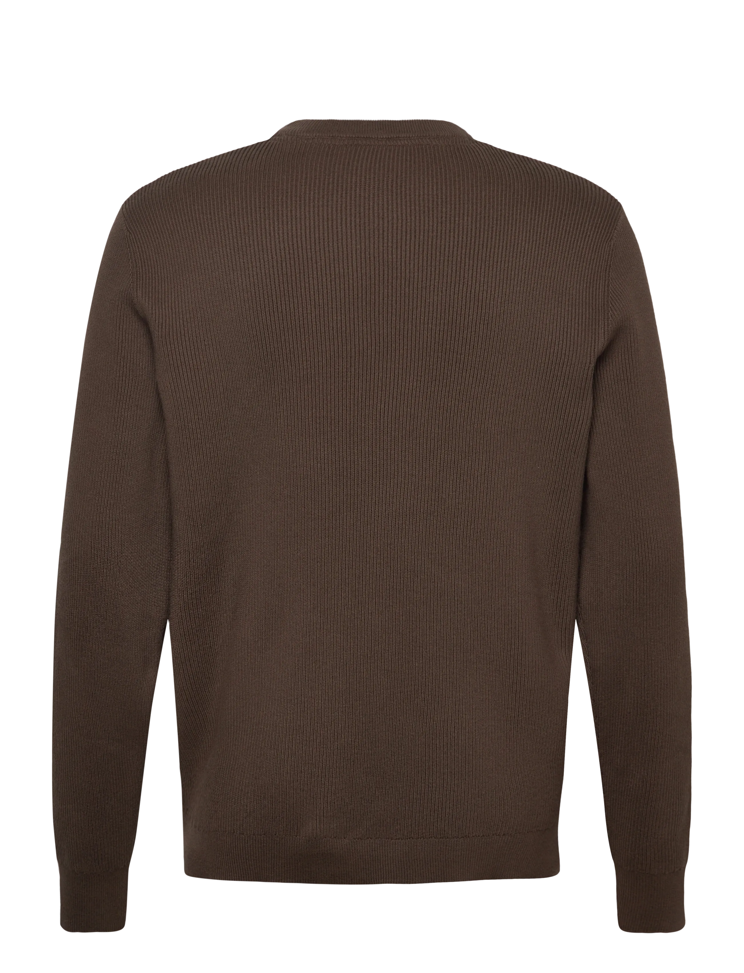 Lindbergh - Rib knitted o-neck knit - round necks - brown - 1