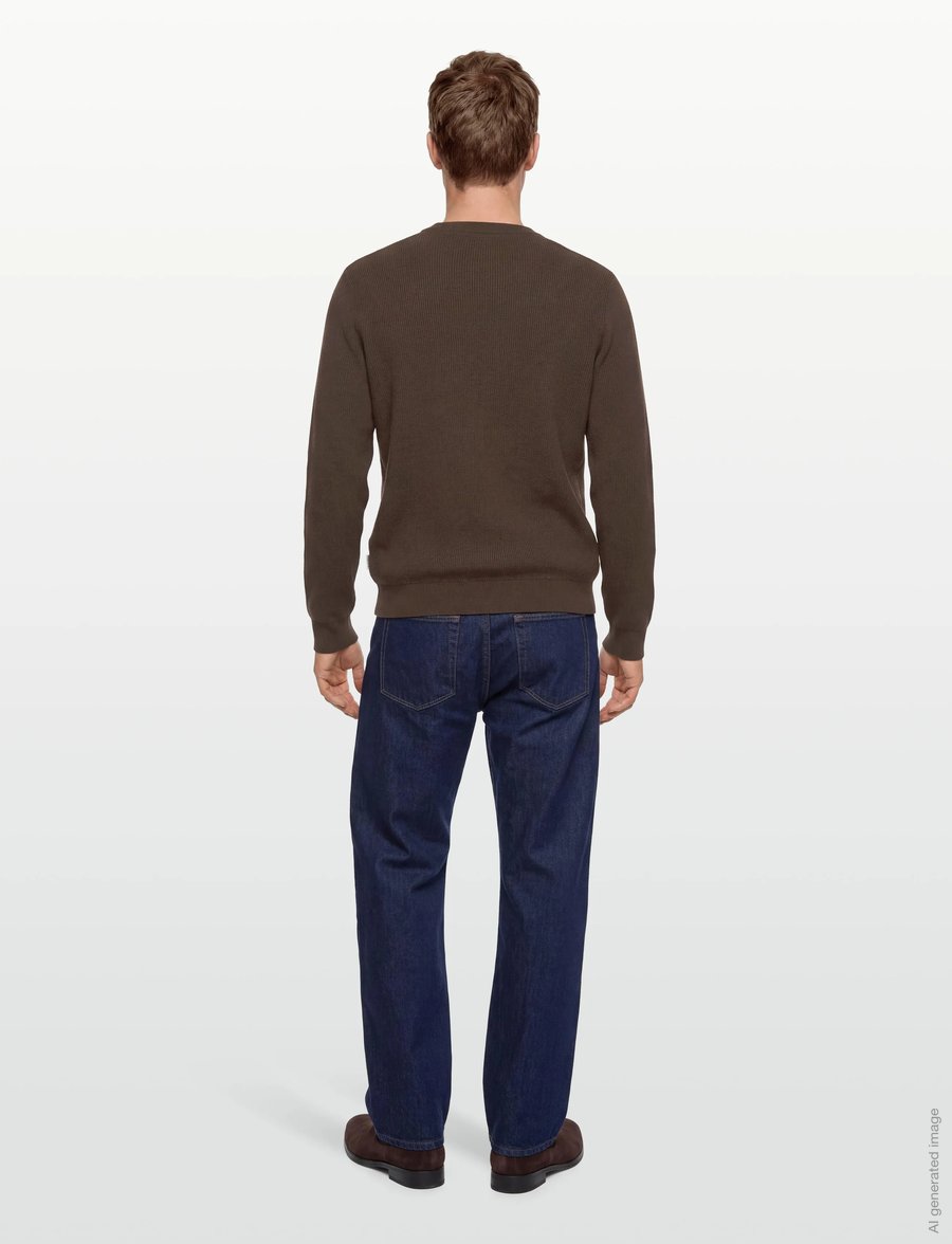 Lindbergh - Rib knitted o-neck knit - rundhals - brown - 4