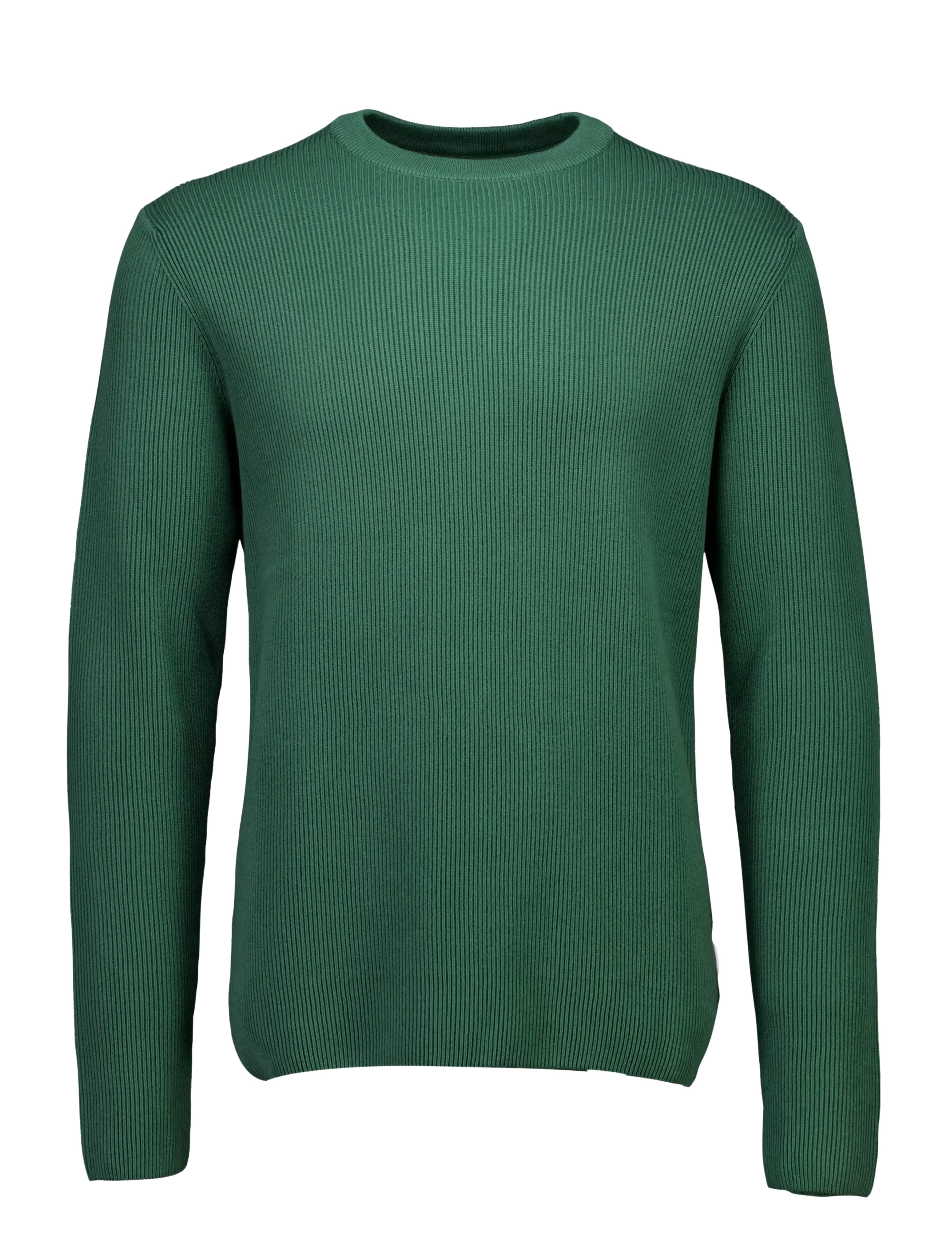 Lindbergh Rib knitted o-neck knit - Rund hals - DK GREEN / green