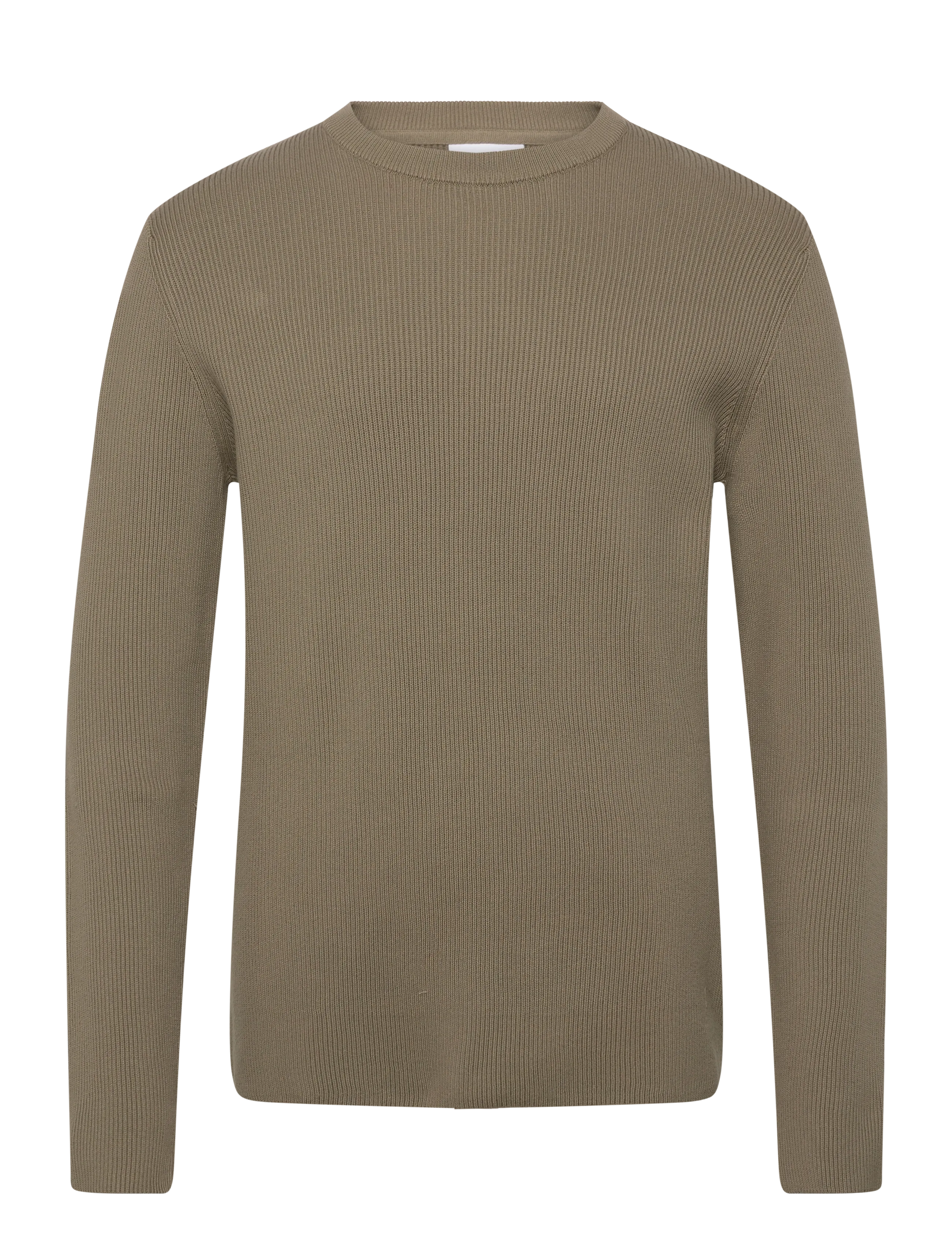 LINDBERGH Rib Strick O-Neck Knit Khaki - M - Herren