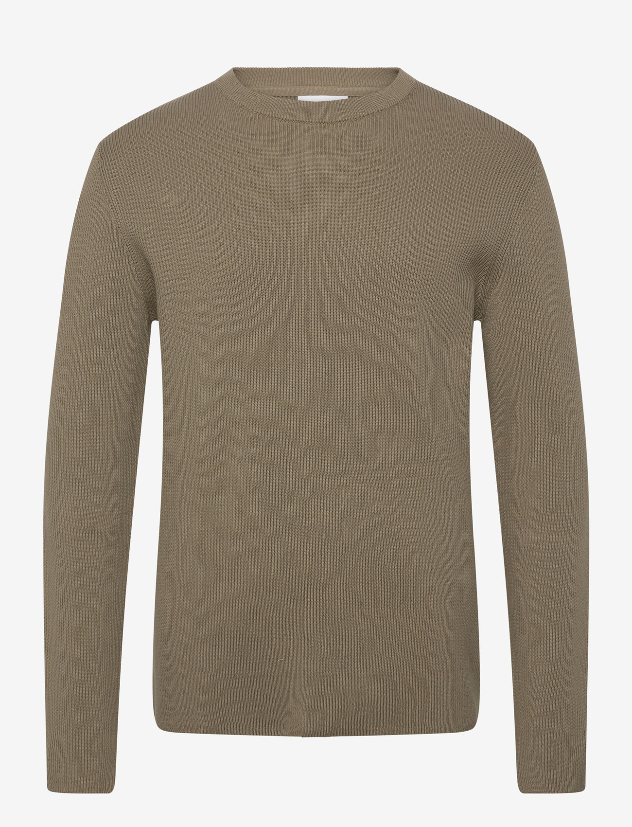 Lindbergh - Rib knitted o-neck knit - Ümmarguse kaelusega kudumid - dusty army - 1