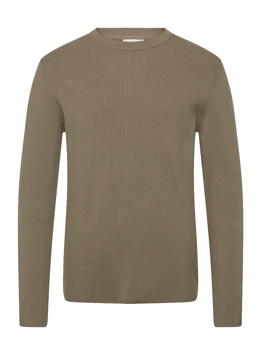 Lindbergh - Rib knitted o-neck knit - rundhals - dusty army - 1