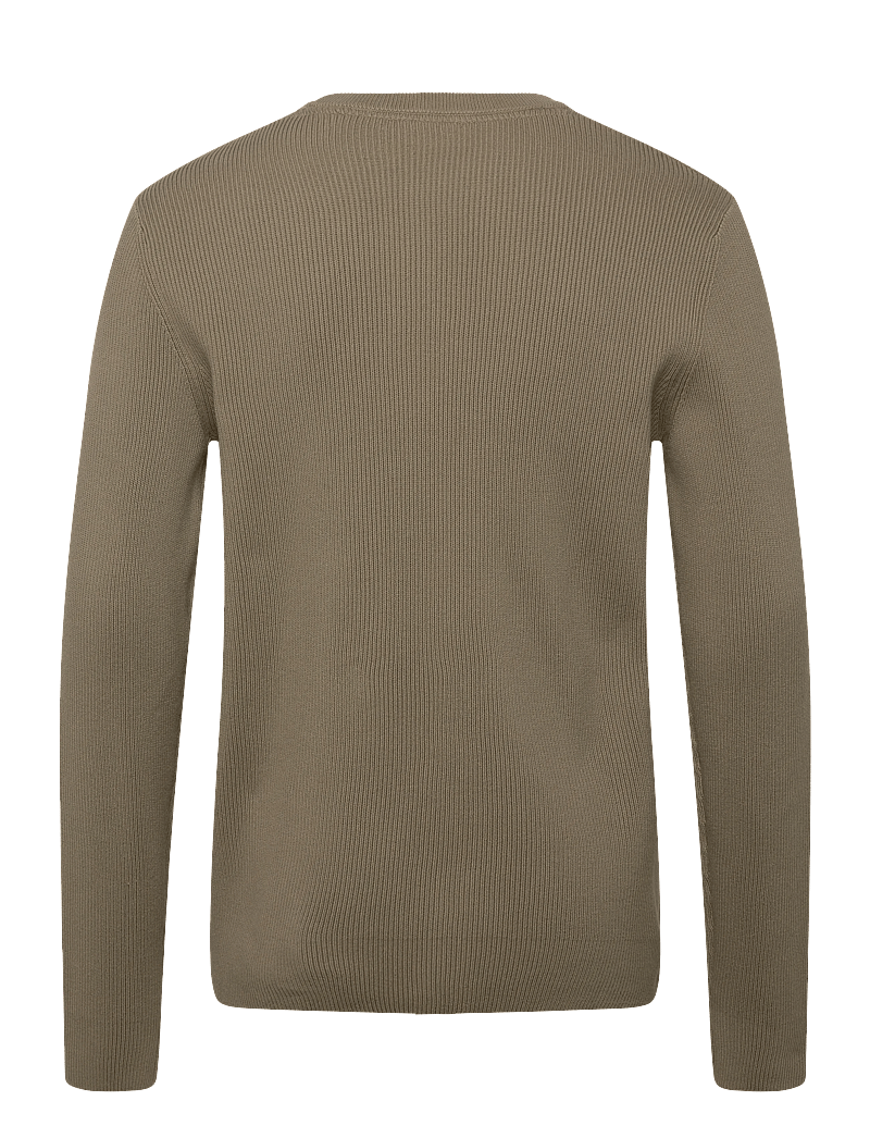 Lindbergh - Rib knitted o-neck knit - Ümmarguse kaelusega kudumid - dusty army - 2