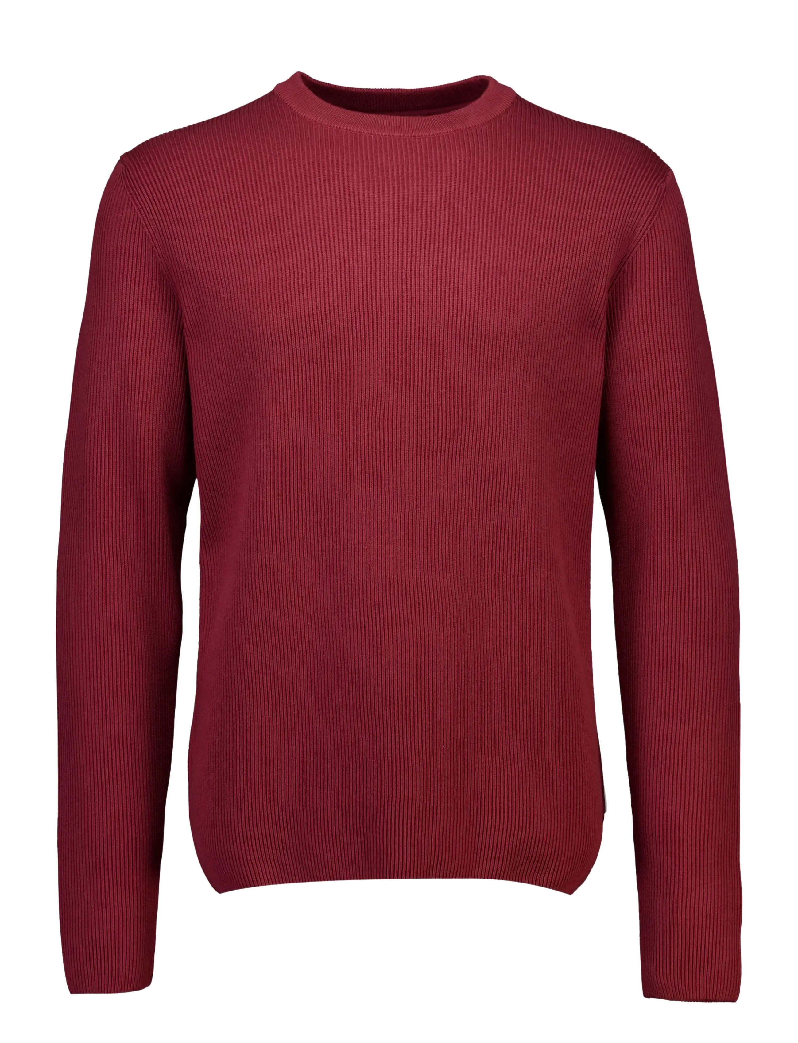 Lindbergh Rib knitted o-neck knit - Rund hals - LT BURGUNDY / burgundy
