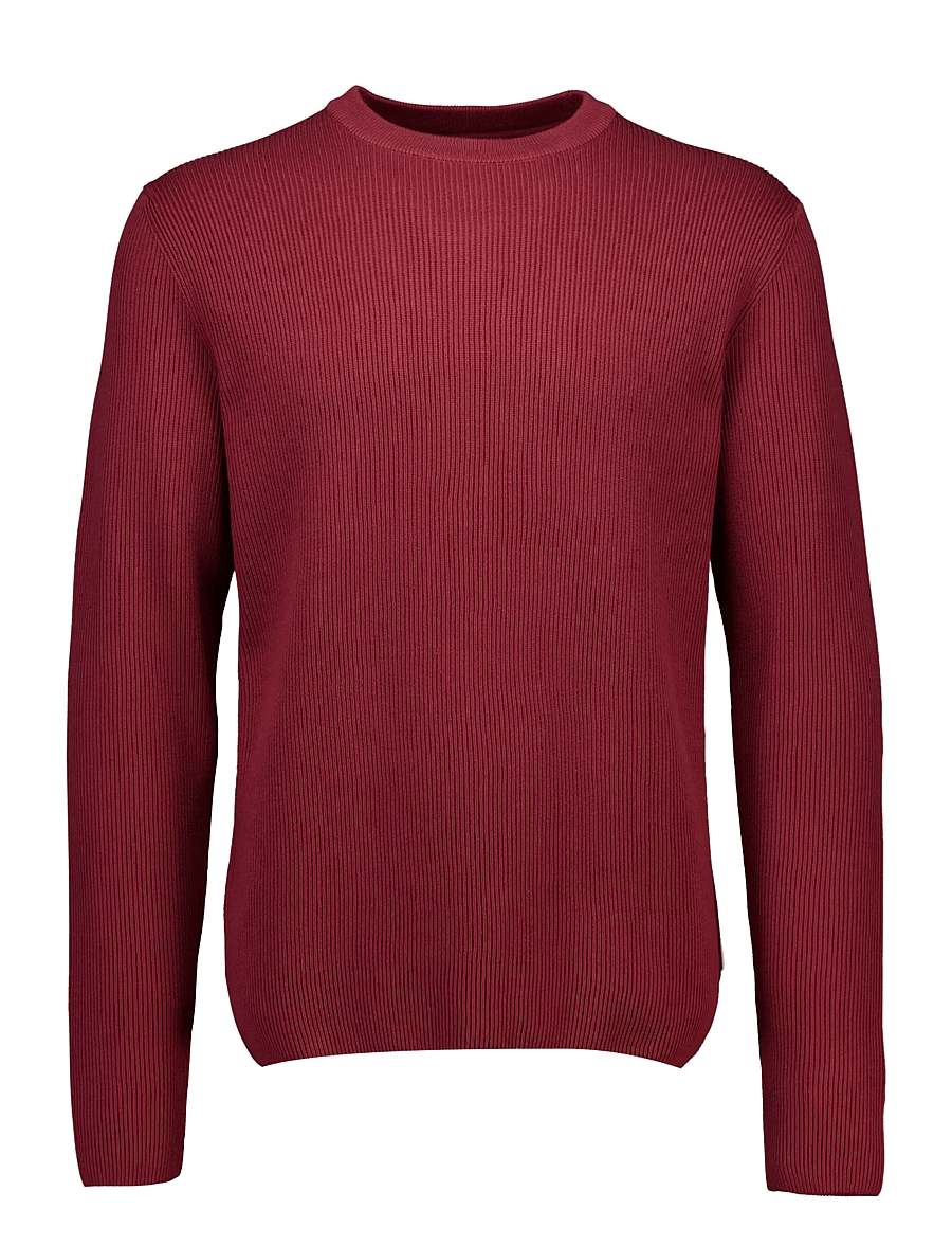Lindbergh - Rib knitted o-neck knit - rundhalsad - lt burgundy - 1