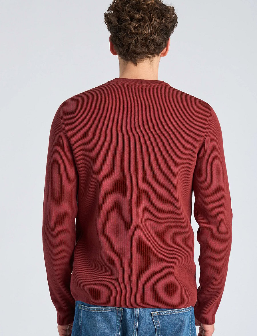Lindbergh - Rib knitted o-neck knit - rundhalsad - lt burgundy - 4