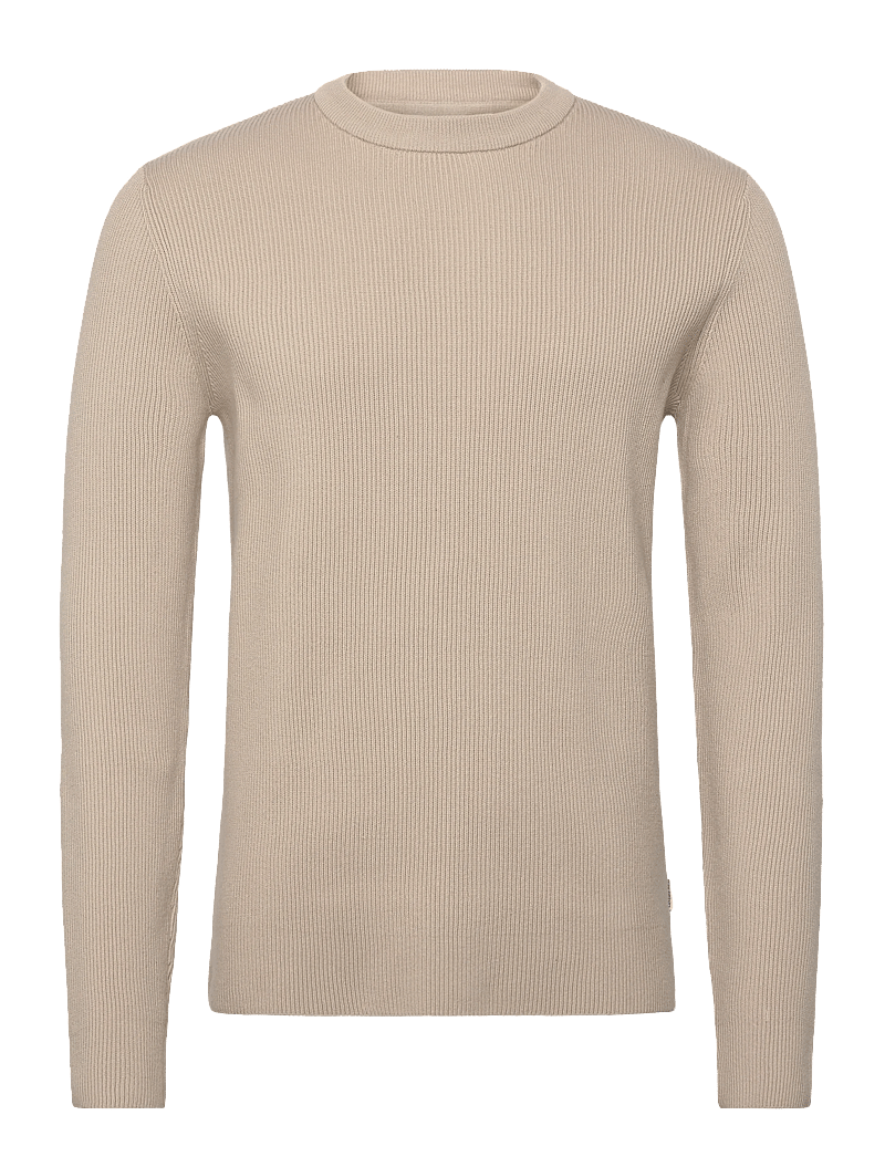 Lindbergh - Rib knitted o-neck knit - Ümmarguse kaelusega kudumid - lt stone grey - 1