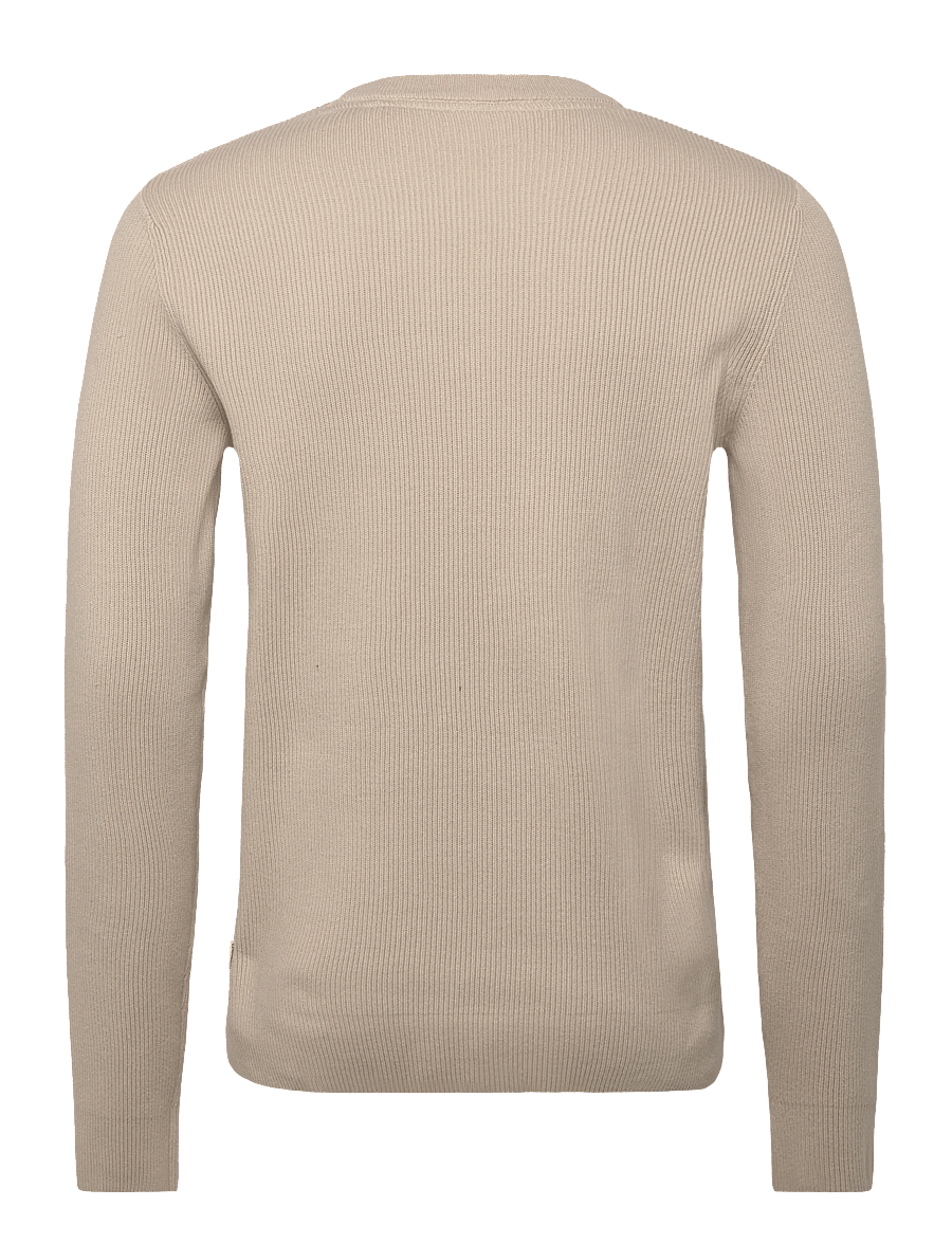 Lindbergh - Rib knitted o-neck knit - rundhalsad - lt stone grey - 2