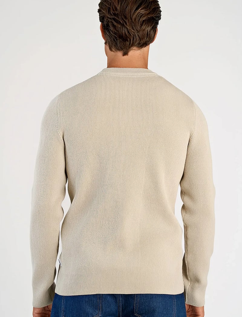 Lindbergh - Rib knitted o-neck knit - Ümmarguse kaelusega kudumid - lt stone grey - 4