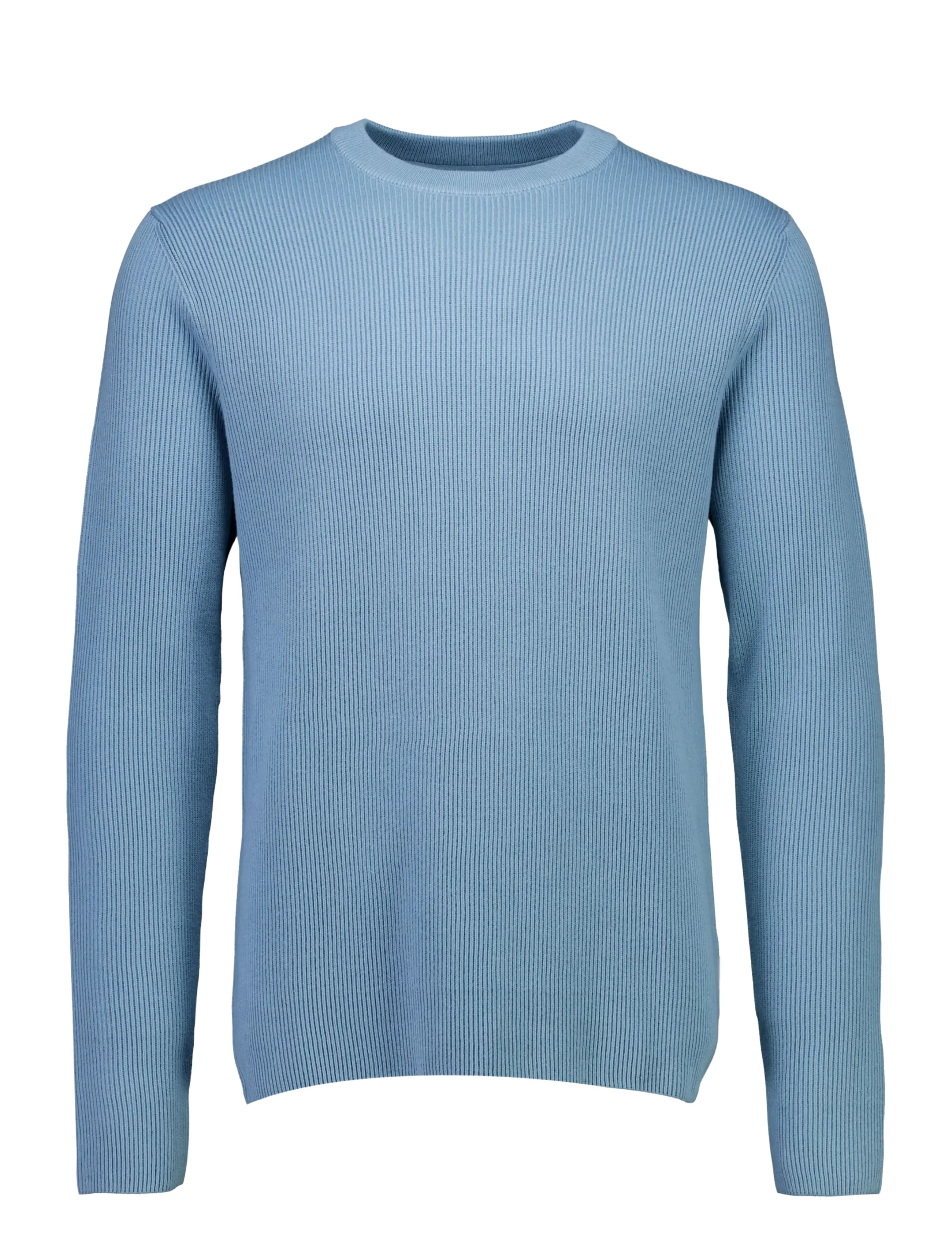Lindbergh Rib knitted o-neck knit - Rund hals - MID BLUE / blue