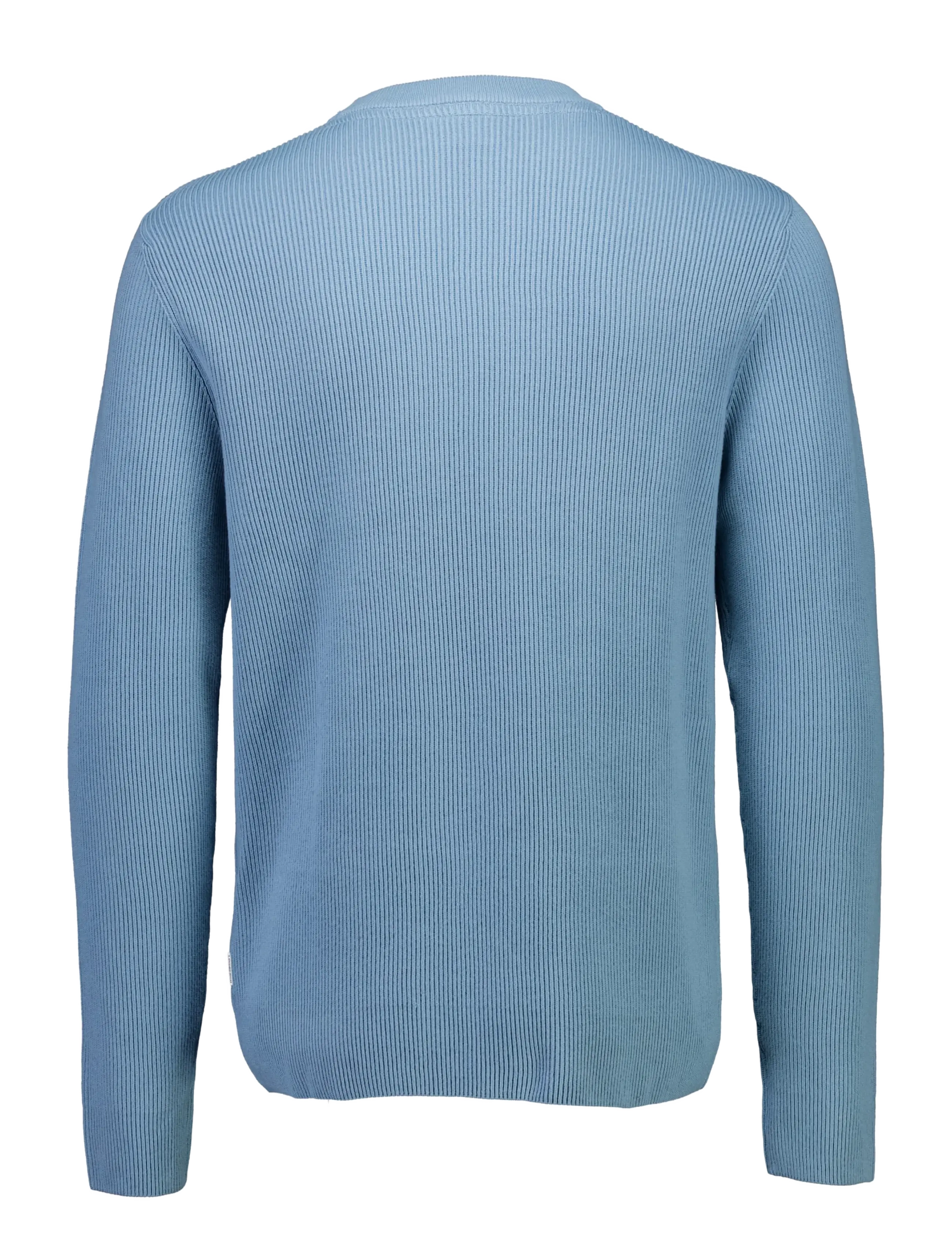 Lindbergh - Rib knitted o-neck knit - rund hals - mid blue - 2