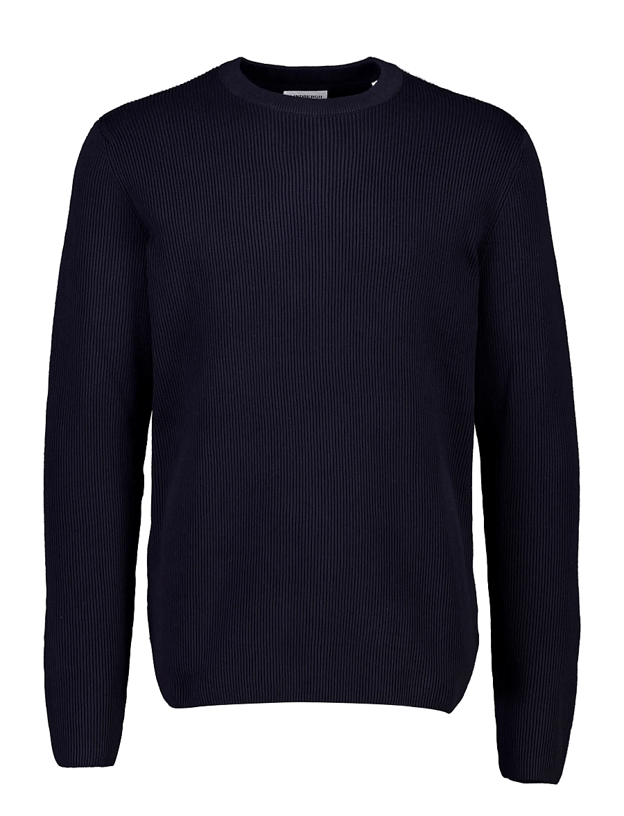 Lindbergh - Rib knitted o-neck knit - rundhalsad - navy - 1